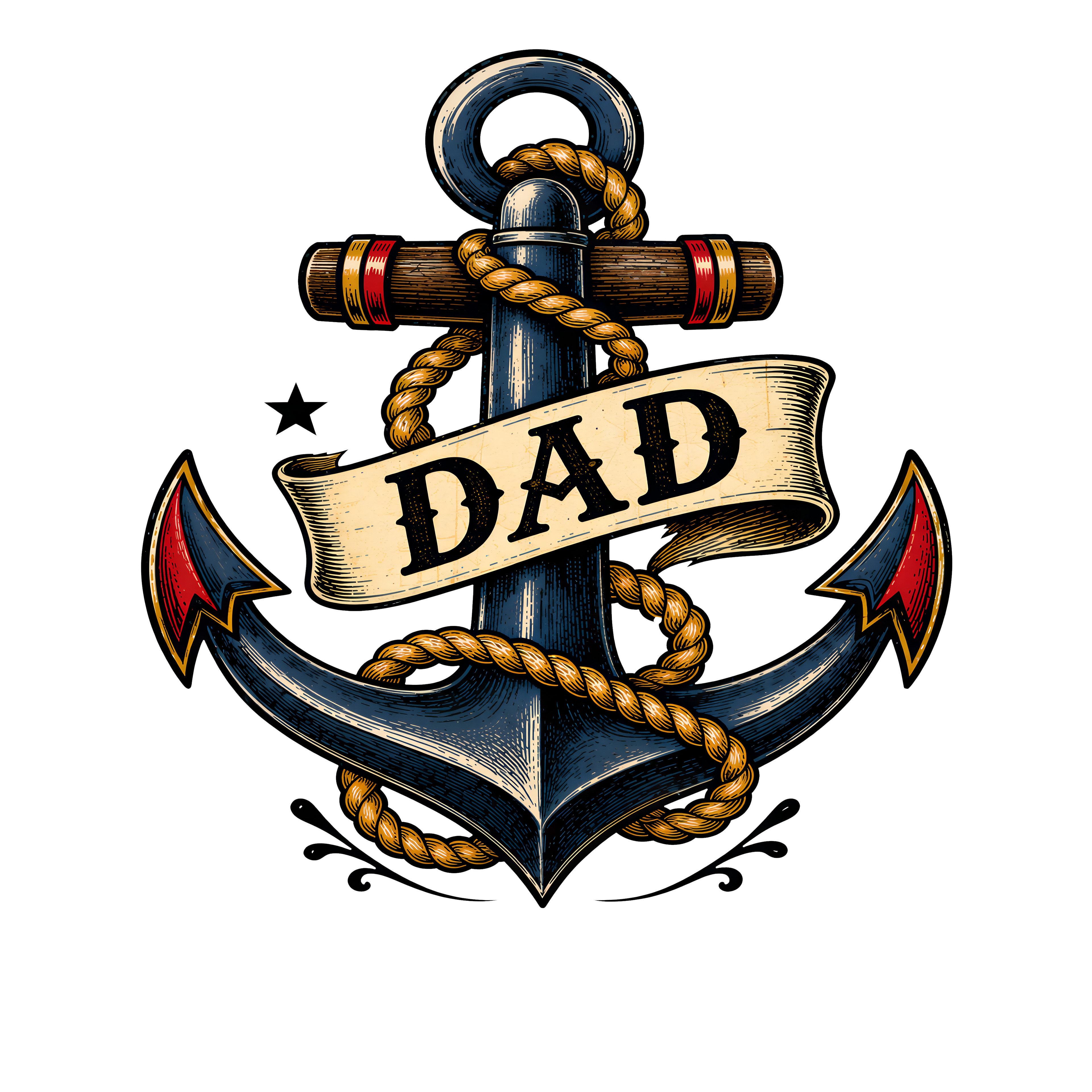 Randomness 521 - Dad Tattoo Anchor Front Pocket