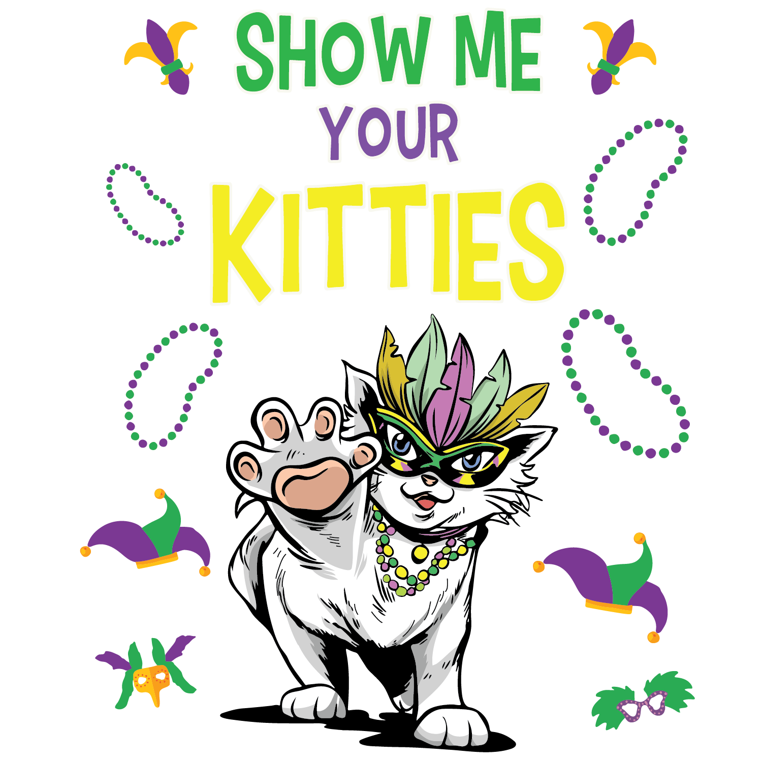 Mardi Gras 618 - Mardi Gras Kitten Cat Svg For Personal And Commercial Uses 8 01