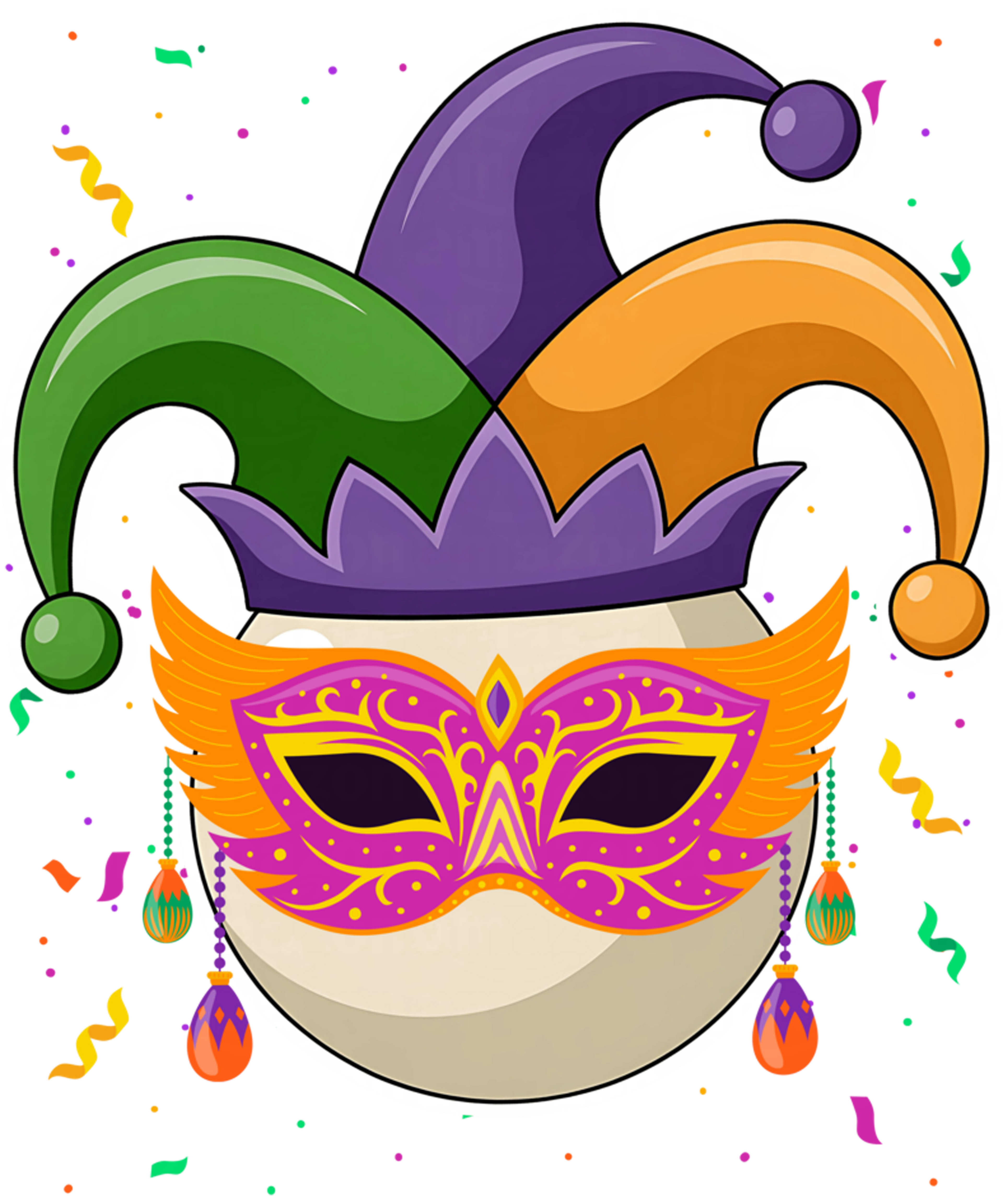 Mardi Gras 307 - Billiard Ball Mardi Gras Jester Hat Costume Carnival Tee Sweatshirt