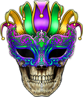 Mardi Gras 667 - Mardi Gras Skull Mask New Orleans Louisiana (Back Design) Zip Hoodie