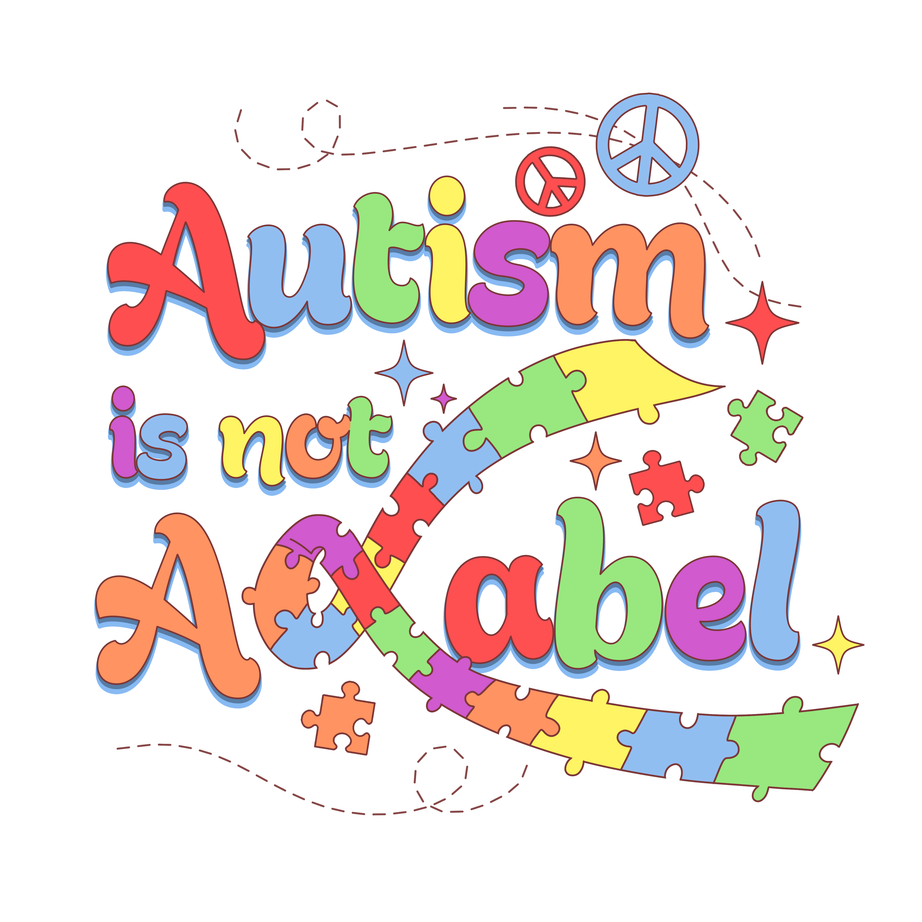 Autism 815 - Copy Of Autism Awareness Puzzle Bow Png Design