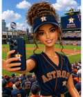 Randomness 848 - Houston Astros Barbie Brunette Baseball Selfie