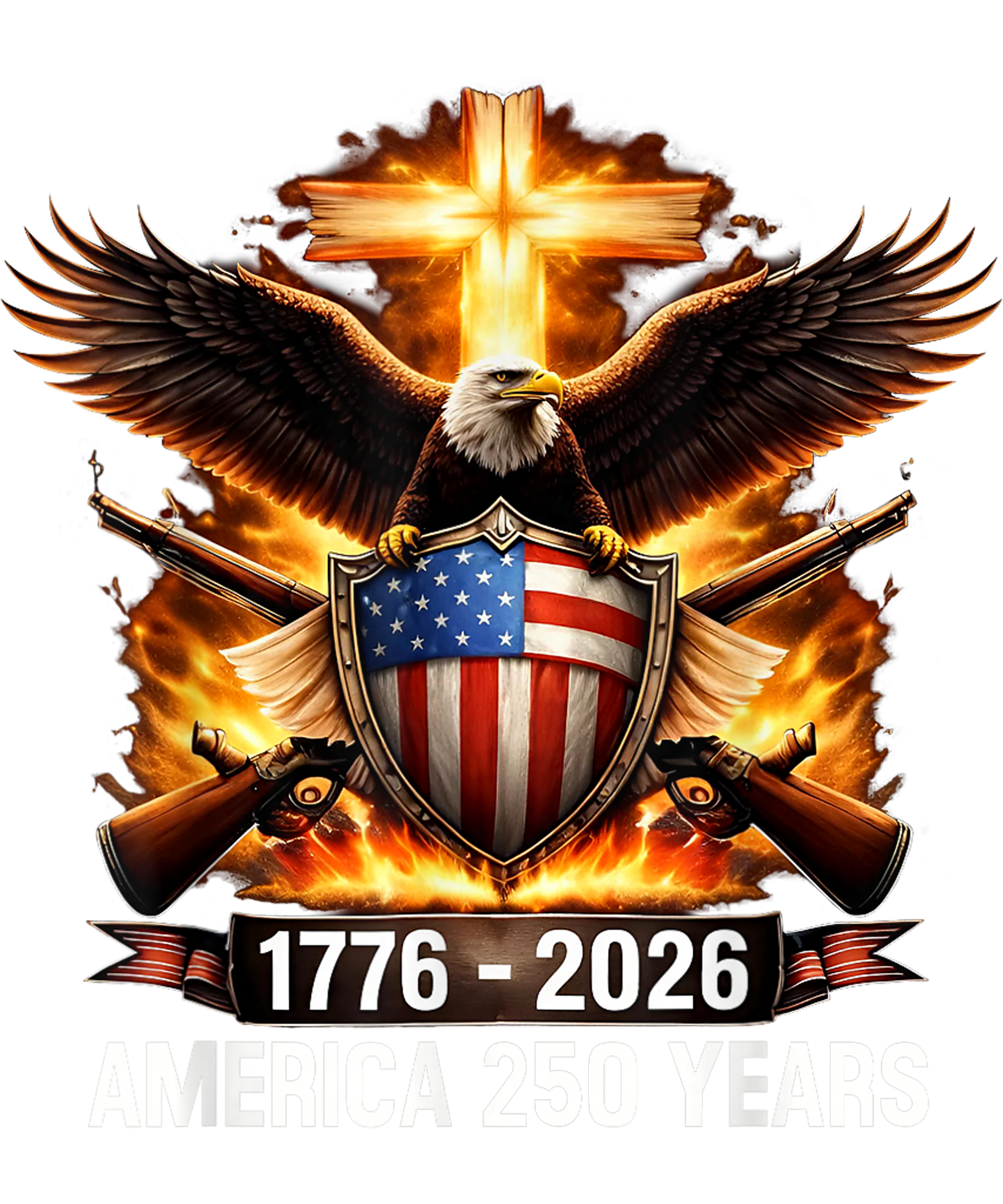 4th of July 36 - 250 Years American 1776 2026 250th Usa Birthday 4th Of July T Shirt