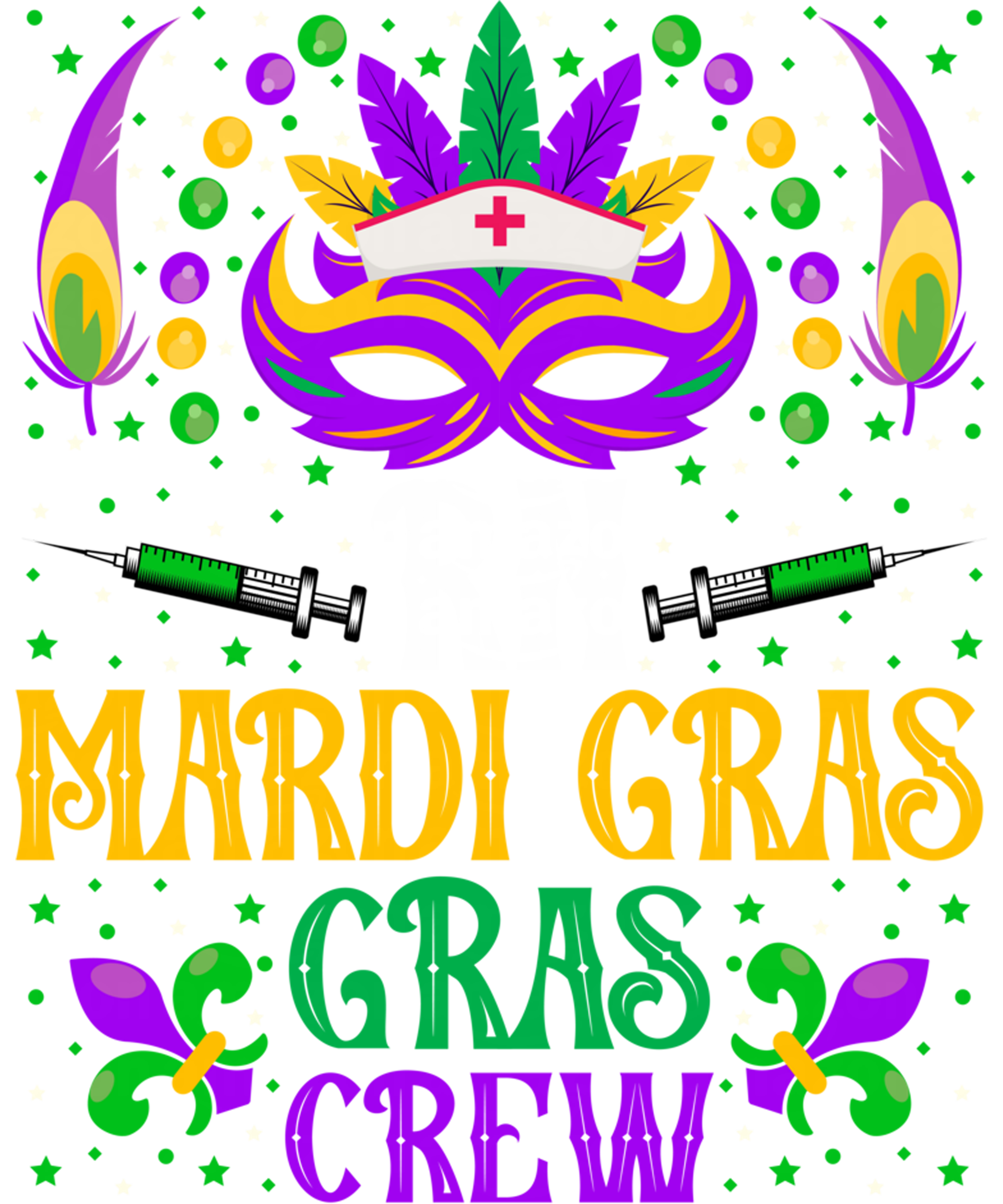 Mardi Gras 1001 - Rn Mardi Gras Crew   Registered Nurse Nola Mardi Gras Mask Sweatshirt