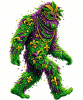 Mardi Gras 306 - Bigfoot Sasquatch Crawfish Beads Mardi Gras Carnival Funny Sweatshirt