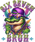 Mardi Gras 666 - Mardi Gras Six Seven Bruh Mardigator Alligator 6 7 Meme Boy Sweatshirt