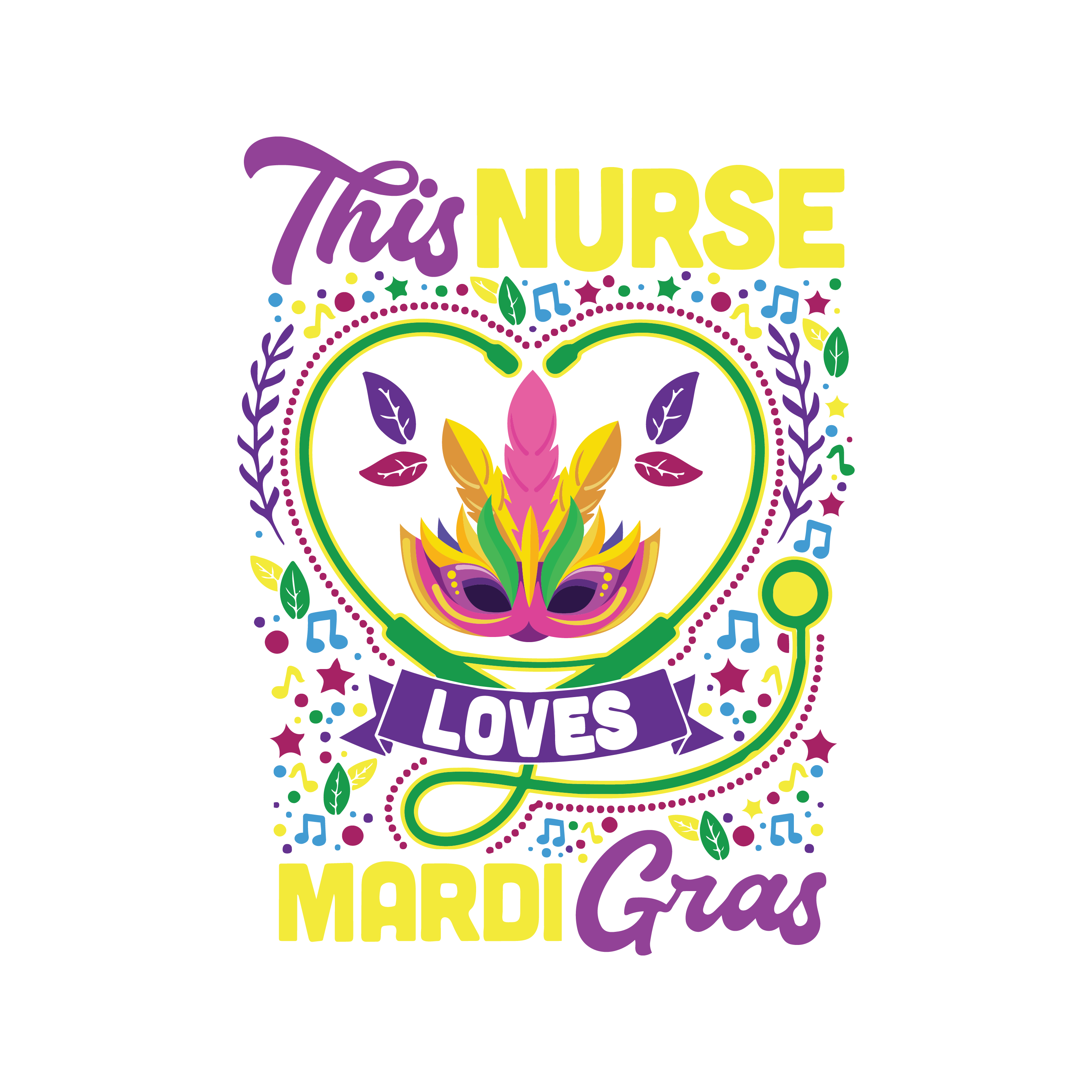 Mardi Gras 1023 - This Nurse Loves Mardi Gras Svg For Cricut Sublimation Files Graphic Design