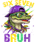 Mardi Gras 663 - Mardi Gras Six Seven Bruh Mardigator Alligator 6 7 Meme Boy Sweatshirt (1)