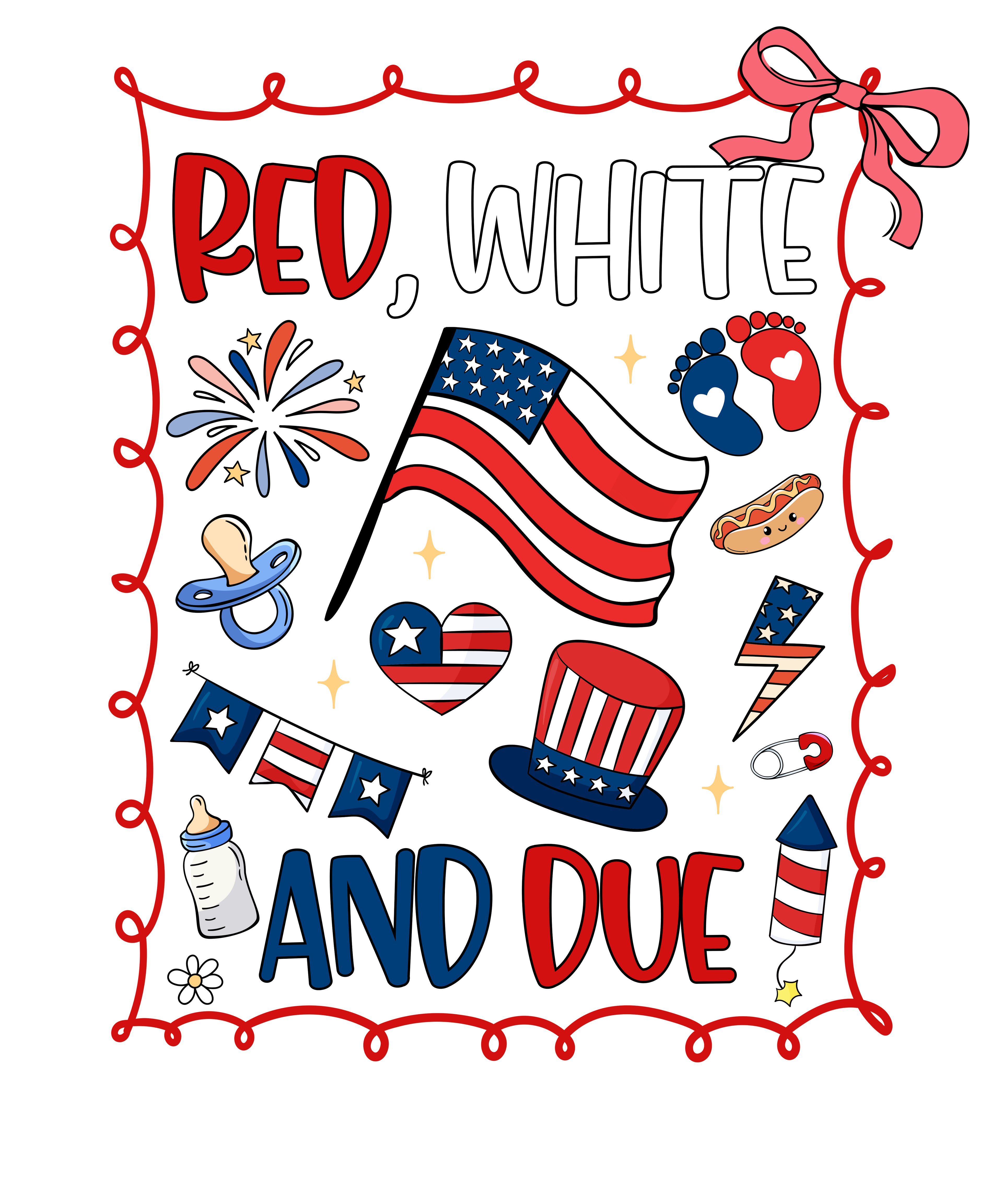 4th of July 445 - Or 06062025 Nhuy Red White And Due Nicu Nurse America 4th Of July
