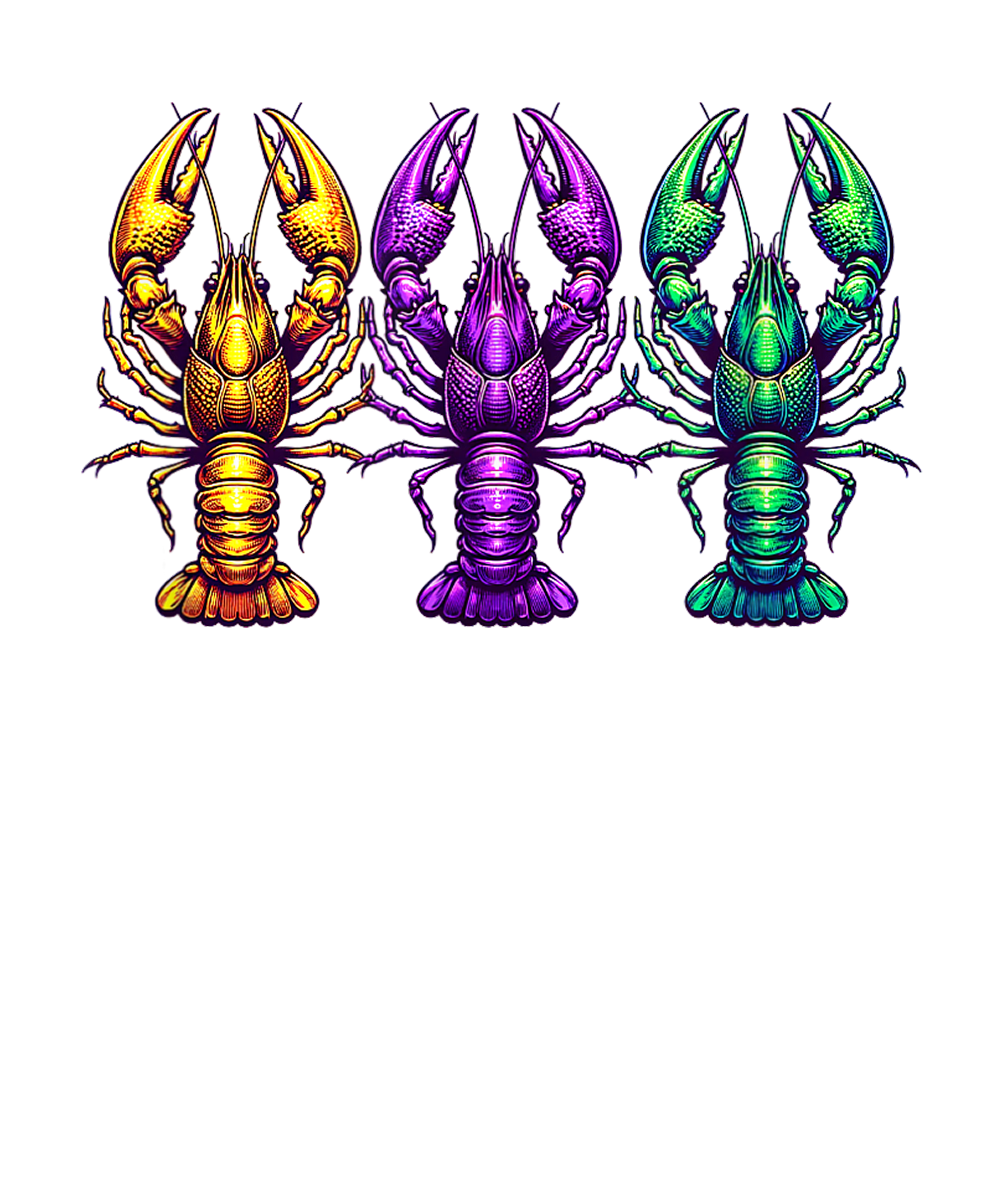 Mardi Gras 590 - Mardi Gras Crawfish   T Shirt