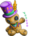 Mardi Gras 1034 - Voodoo Doll Mardi Gras Mask Jester Hat Beads Carnival Gift Long Sleeve T Shirt