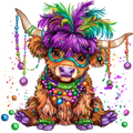Mardi Gras 355 - Cute Mardi Gras Highland Cow 111374718 5