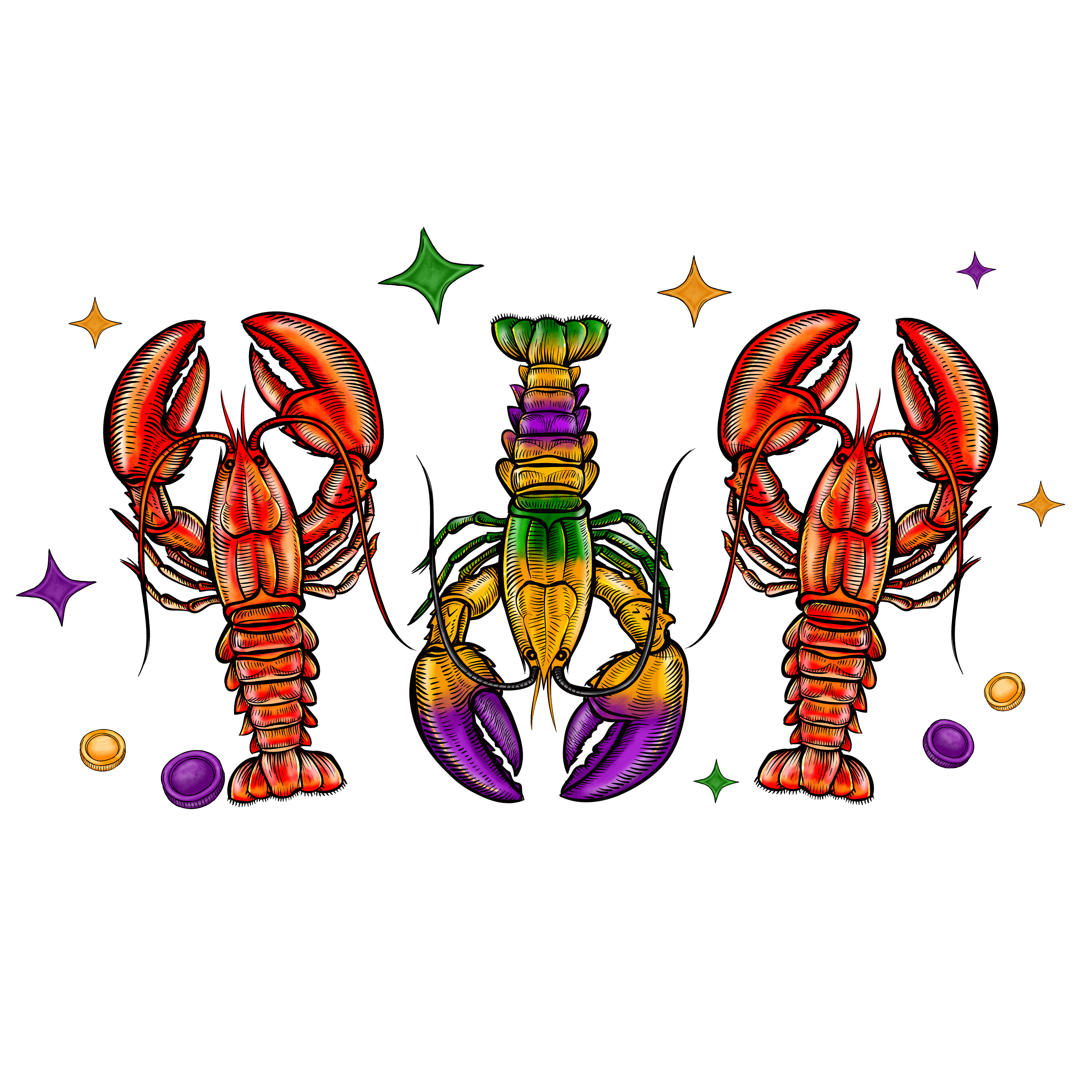 Mardi Gras 573 - Mardi Gras Bundle Crawfish Art