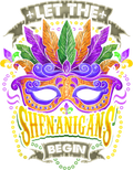 Mardi Gras 552 - Mardi Gras   Let The Shenanigans Begin   Mask Costume T Shirt