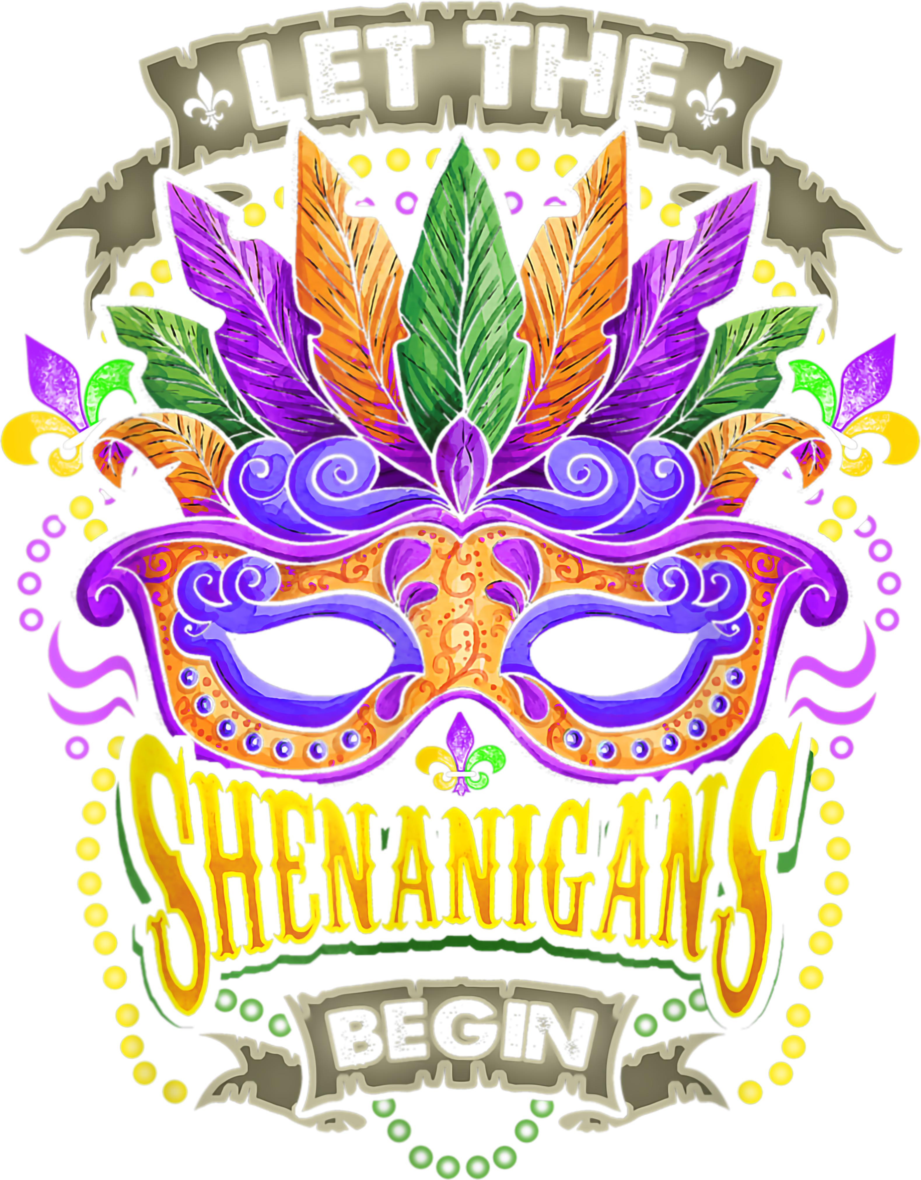 Mardi Gras 552 - Mardi Gras   Let The Shenanigans Begin   Mask Costume T Shirt