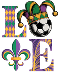 Mardi Gras 406 - Funny Love Soccer Mardi Gras Costume Carnival Women Men Sweatshirt