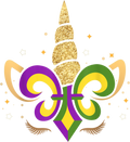 Mardi Gras 676 - Mardi Gras Unicorn Face Girls Kids Party Mask Costume T Shirt