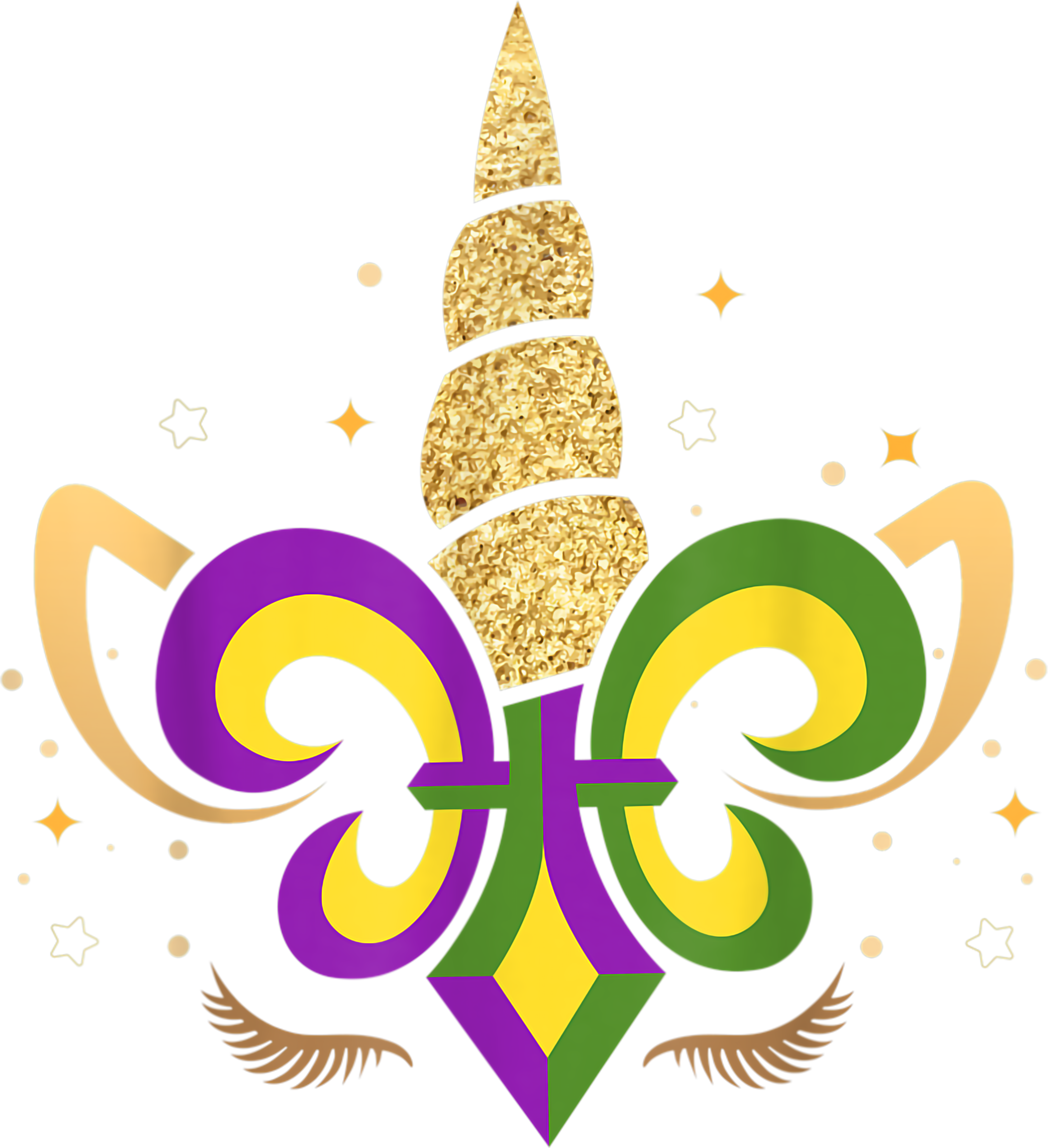 Mardi Gras 676 - Mardi Gras Unicorn Face Girls Kids Party Mask Costume T Shirt