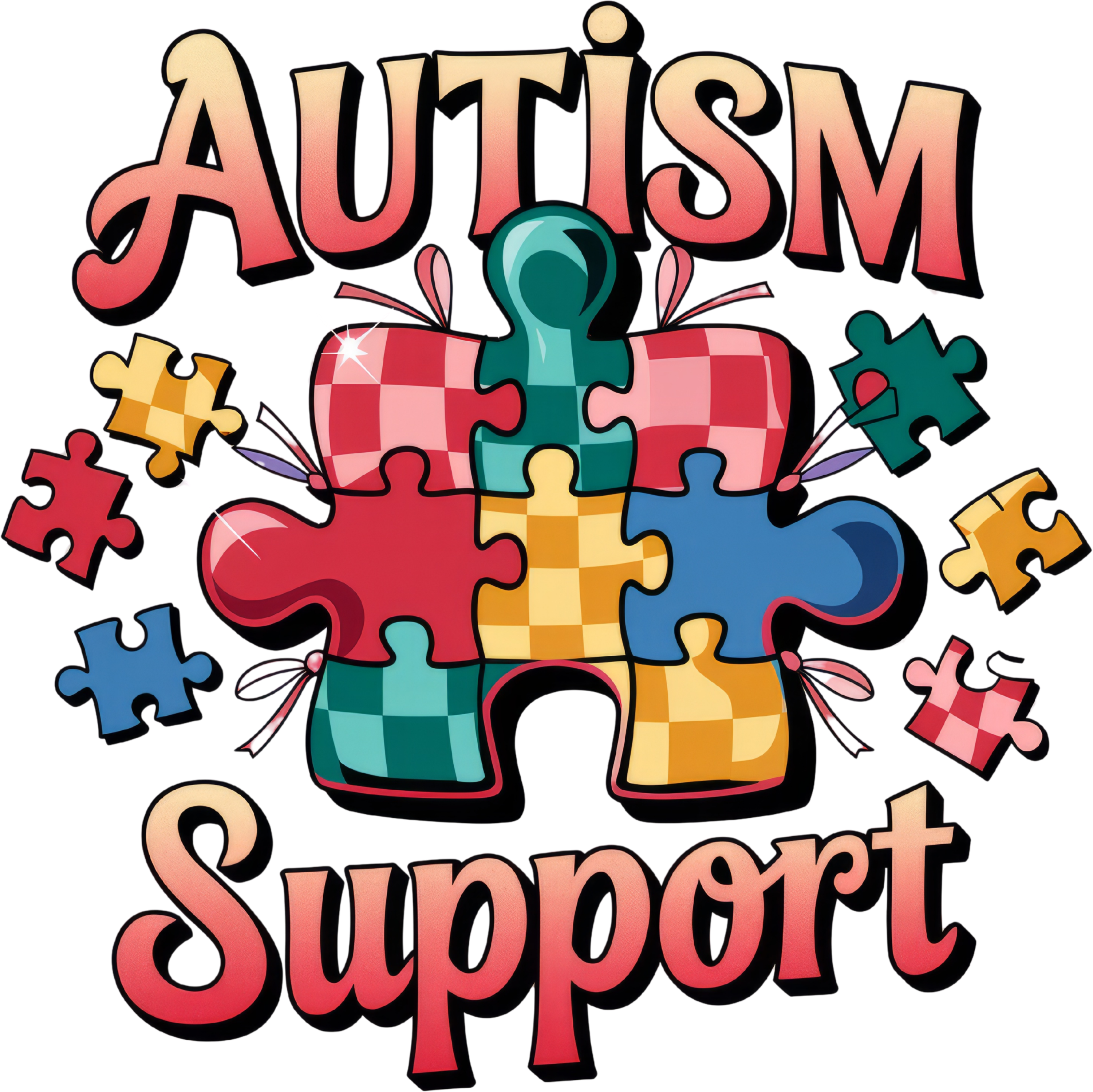 Autism 270 - Autism Awareness Coquette Bow Png