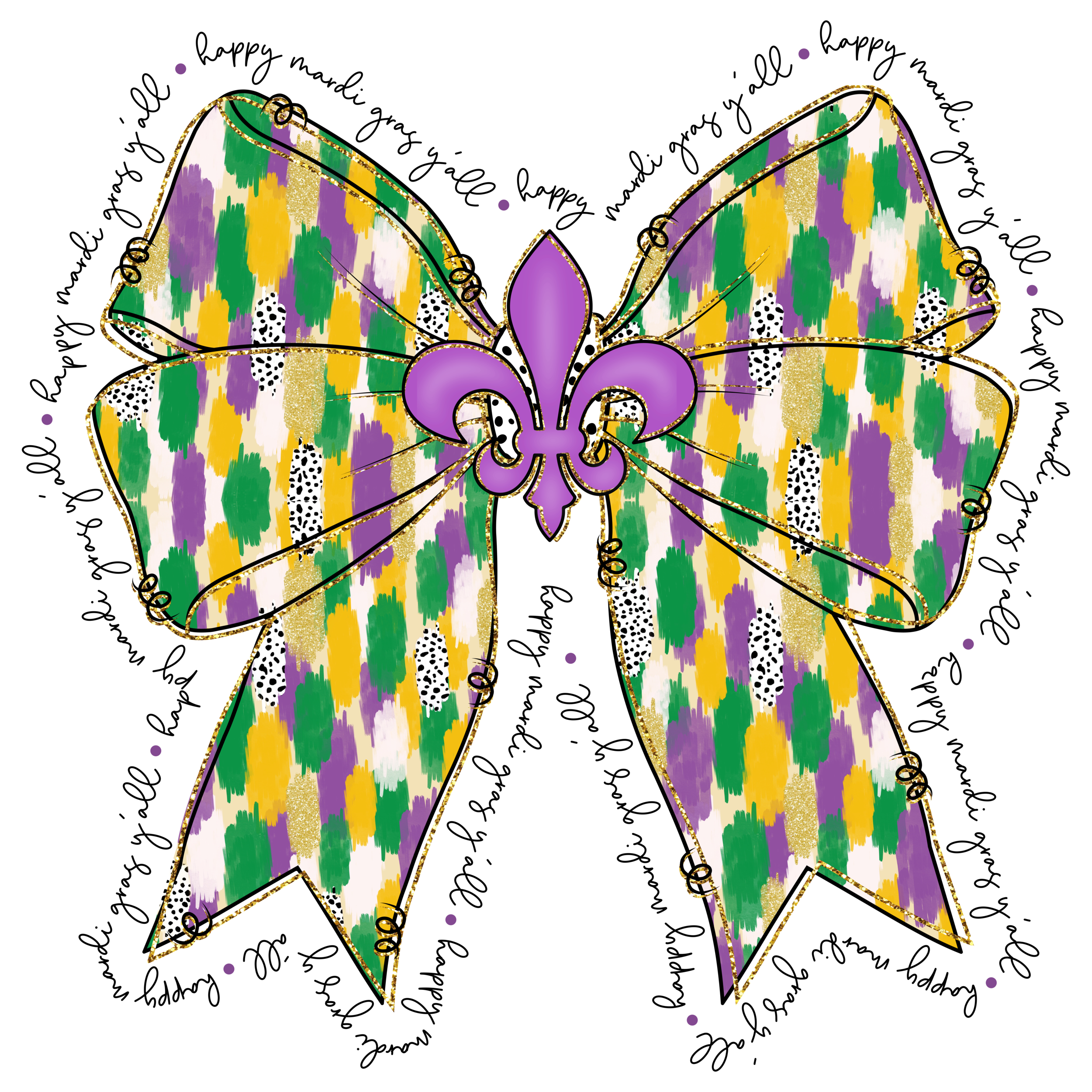 Mardi Gras 448 - Happy Mardi Gras Yall Coquette 112297060 Happy Mardi Gras Y All Coquette Bow Png (2)