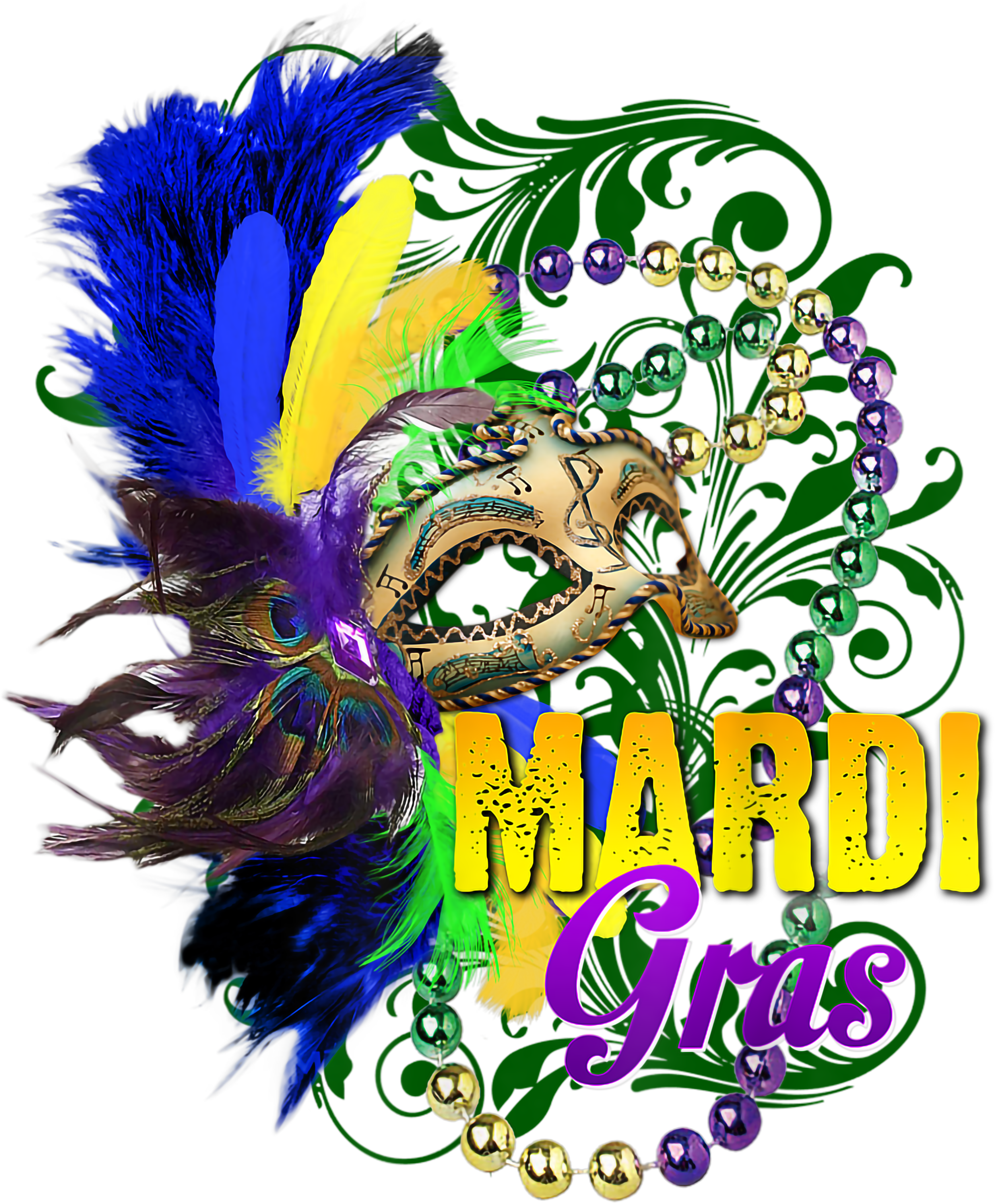 Mardi Gras 654 - Mardi Gras Shirt 2020 Gift Beads Mask Feathers New Orleans T Shirt