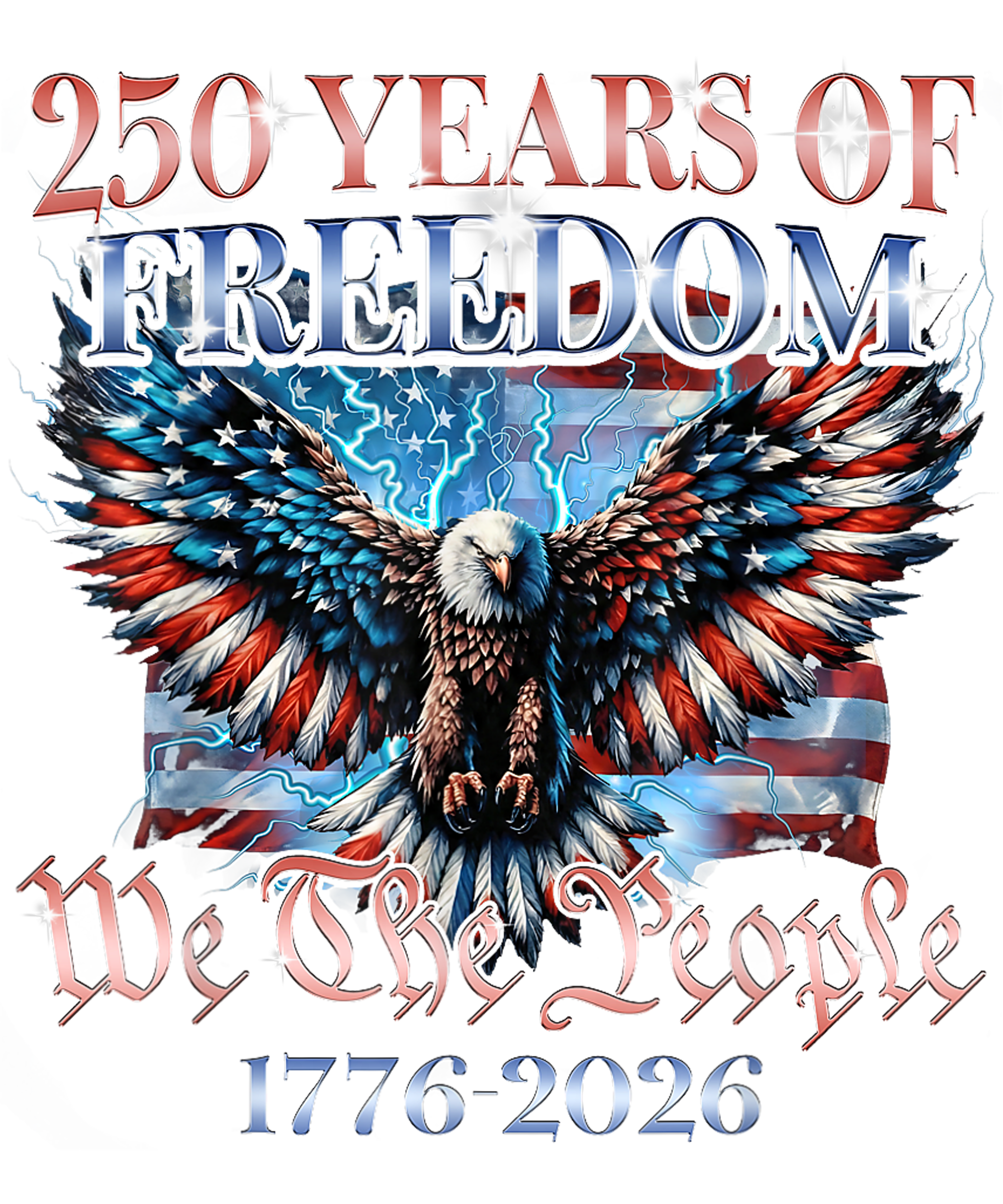 4th of July 556 - We The People Usa 250 Years 1776 2026 Eagle Us Flag Men Boys T Shirt