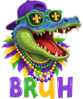 Mardi Gras 312 - Bruh Mardi Gras Costume Teens Boys Kids Mardigator Alligator Sweatshirt