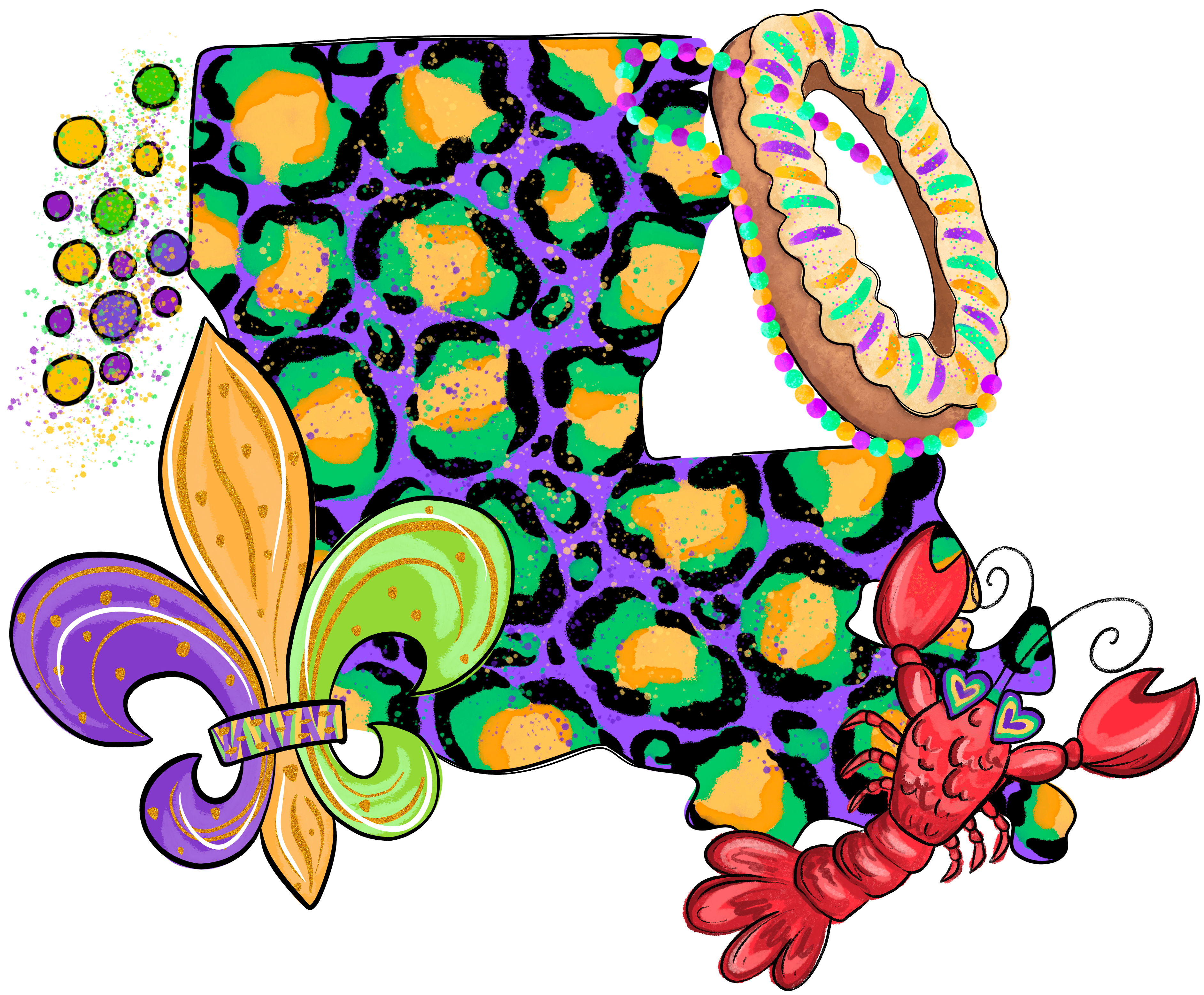 Mardi Gras 510 - Leopard Louisiana Mardi Gras Png 58875532 Louisiana