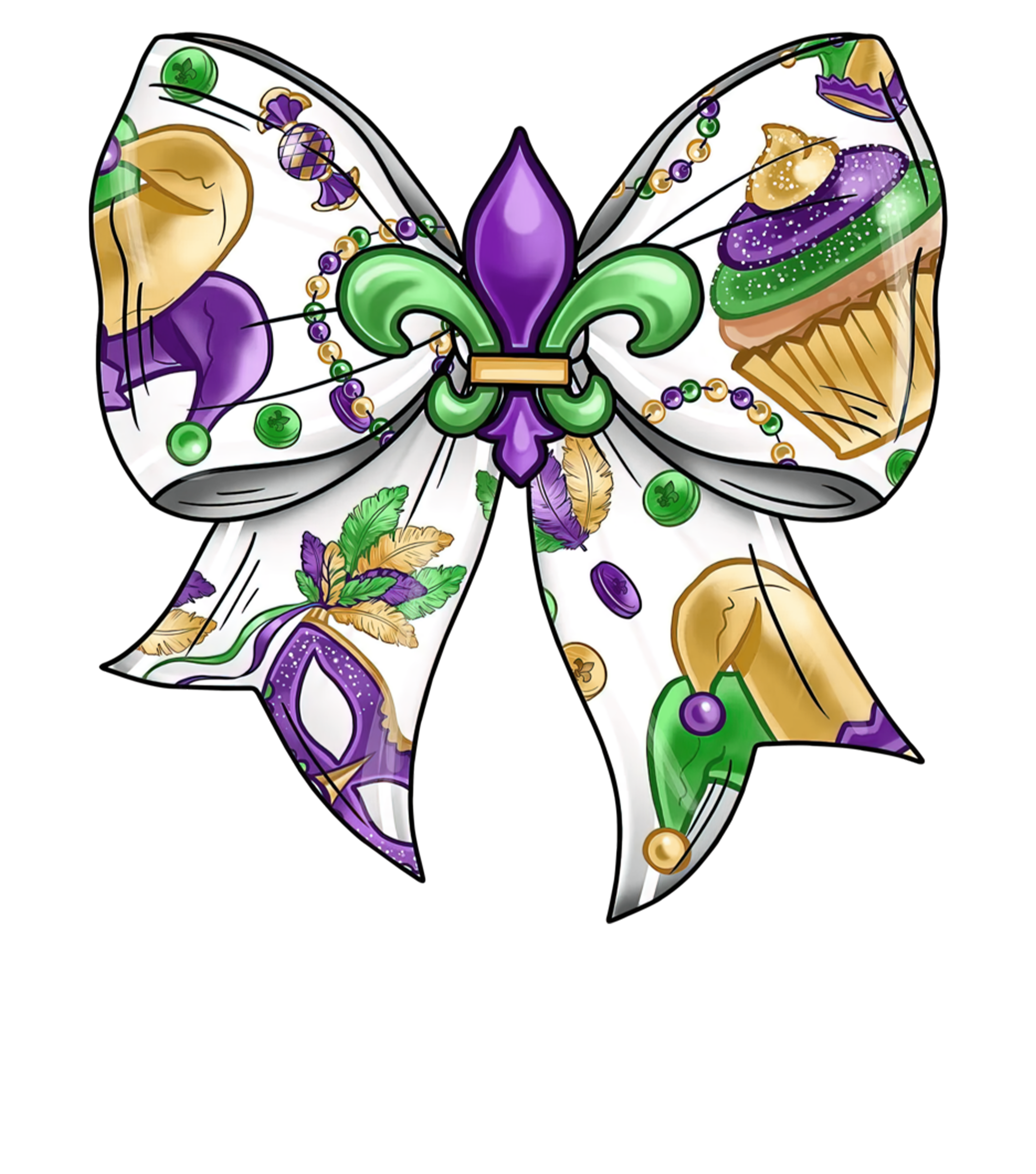 Mardi Gras 851 - Merch Mardi Gras Costume For Women Girls Mardi Gras Coquette Bow Sweatshirt
