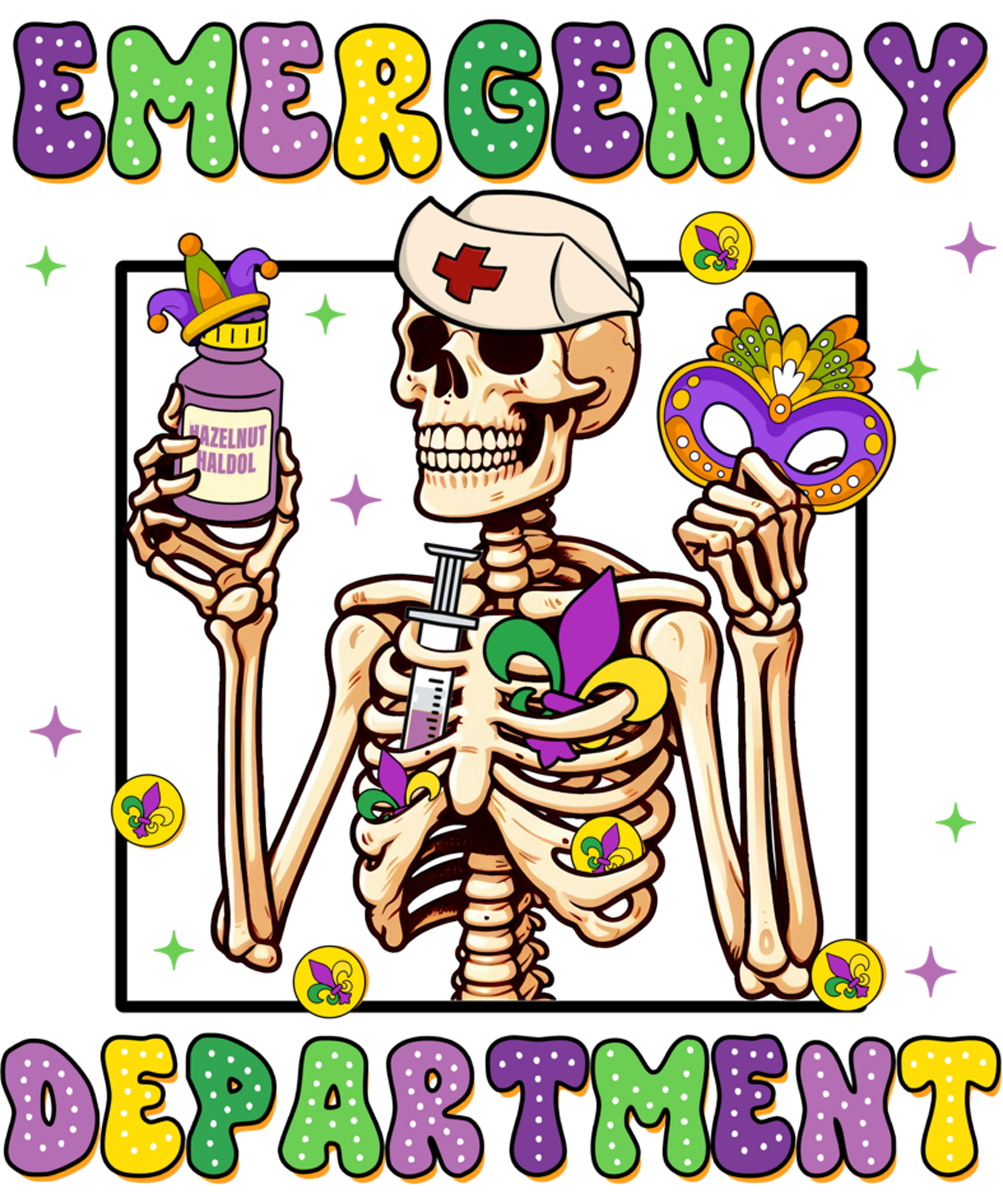Mardi Gras 639 - Mardi Gras Nurse Nursing Fat Tuesday Emergency Department Sweatshirt