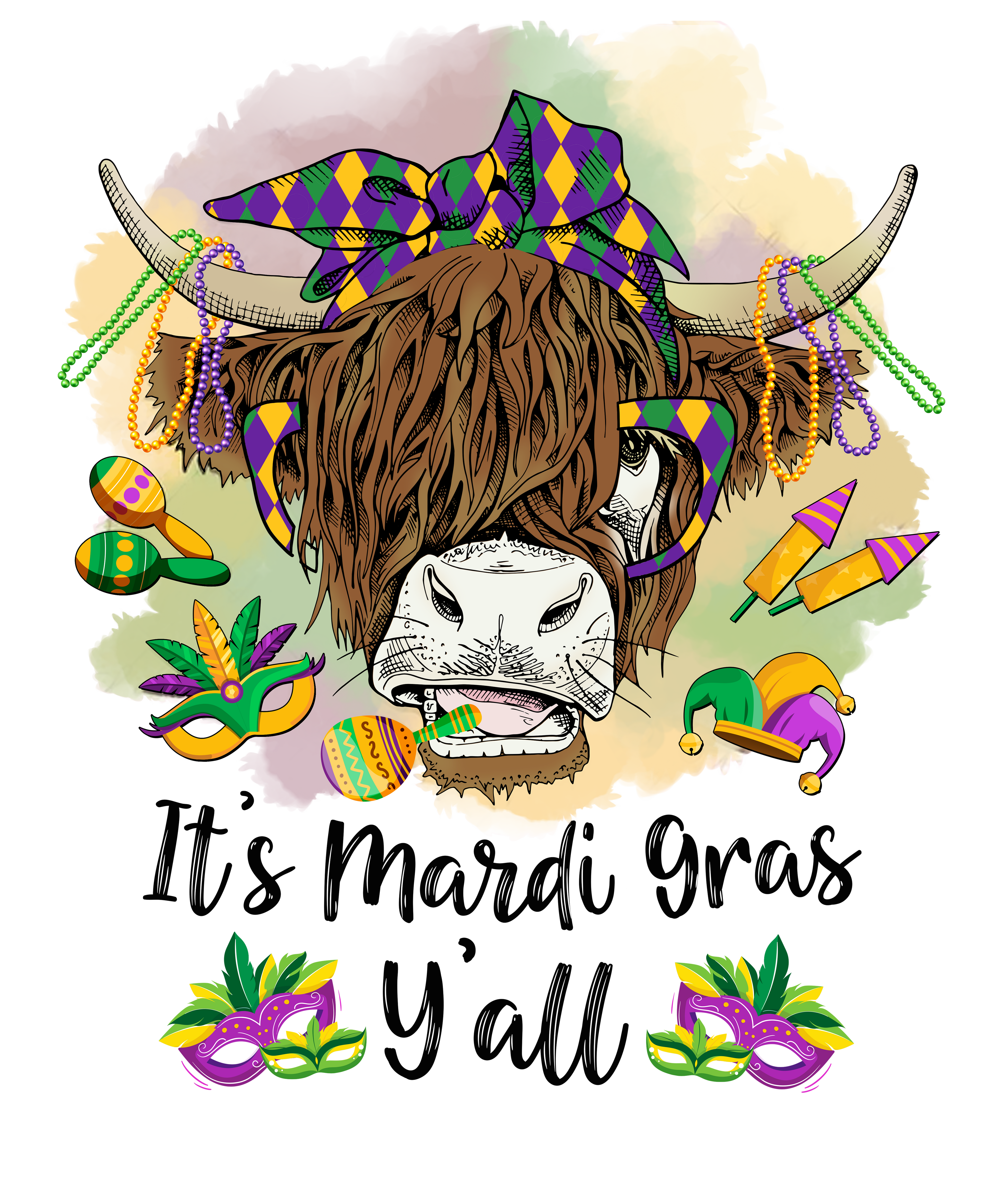 Cow Lover It's Mardi Gras Yall