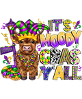 It's Moody Gras Y'all Mardi Gras Carnival Heifer Cow Farm Sweatshirt