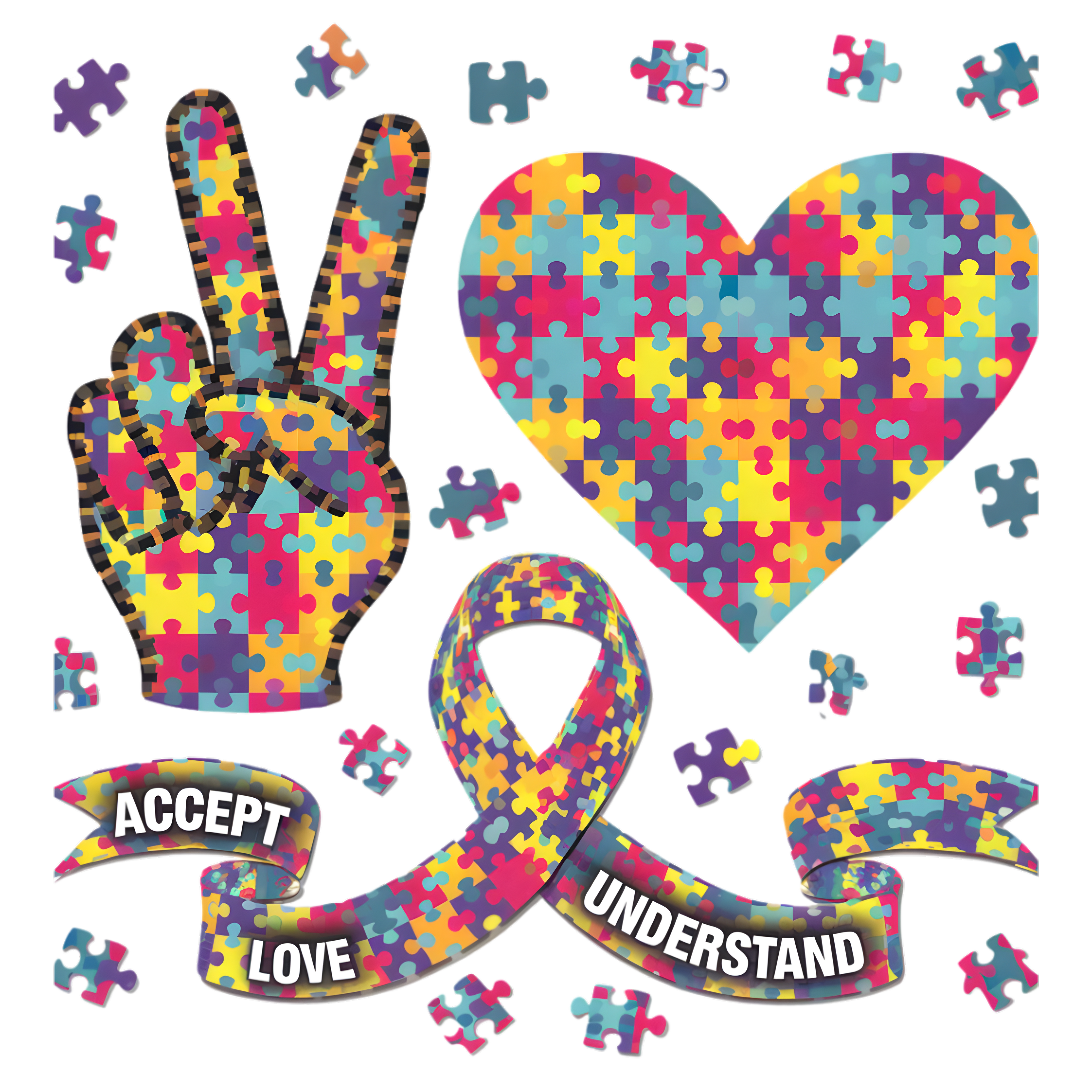 Autism 376 - Copy Of 12.Heart Puzzle Design