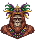 Mardi Gras 410 - Funny Mardi Gras Bigfoot Beads Mask New Orleans Carnival Sweatshirt