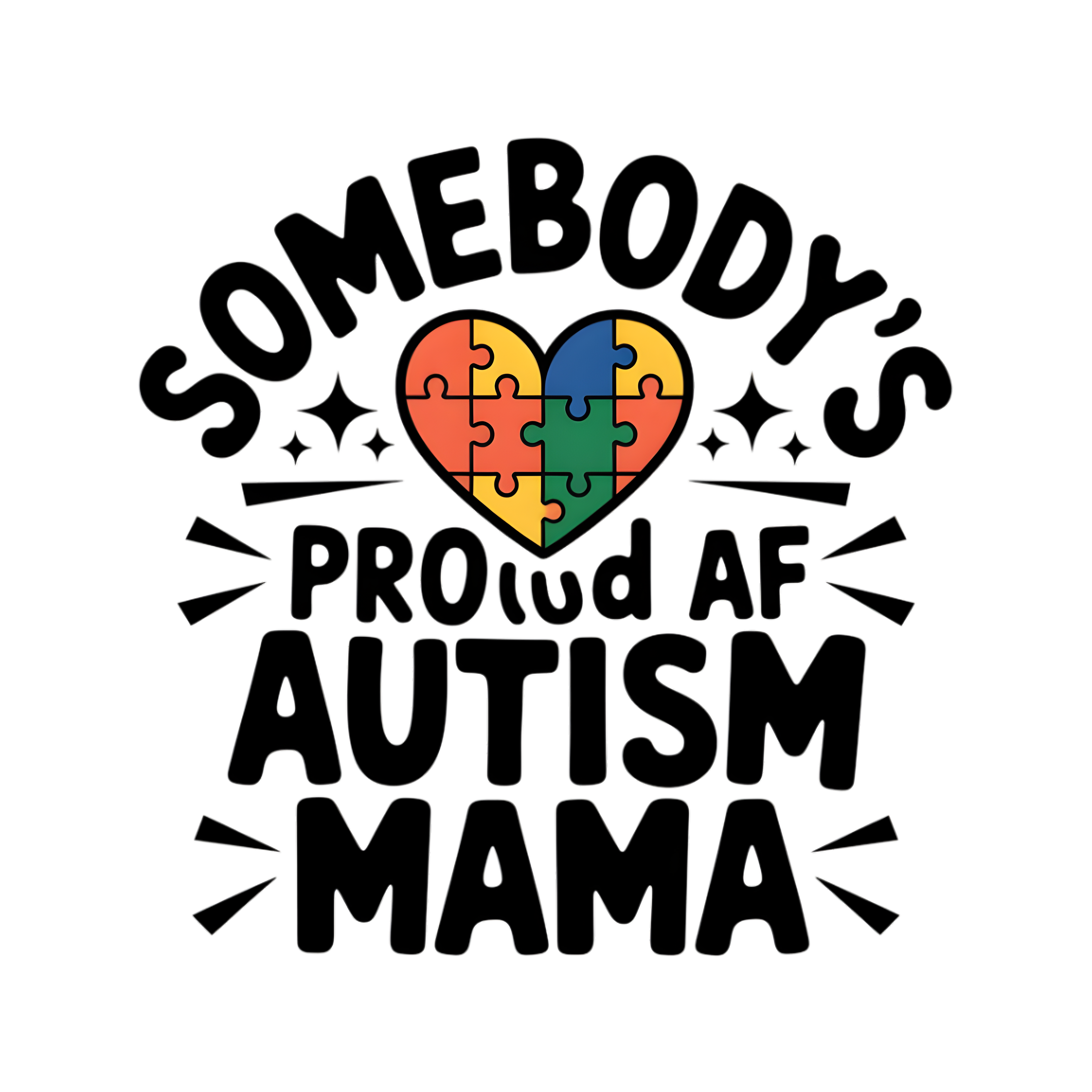 Autism 398 - Copy Of 15.Rainbow Heart Autism Awareness Design