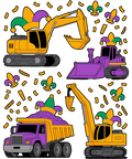 Mardi Gras 352 - Cute Mardi Gras Construction Truck Vehicle Boys Kids Toddler Sweatshirt