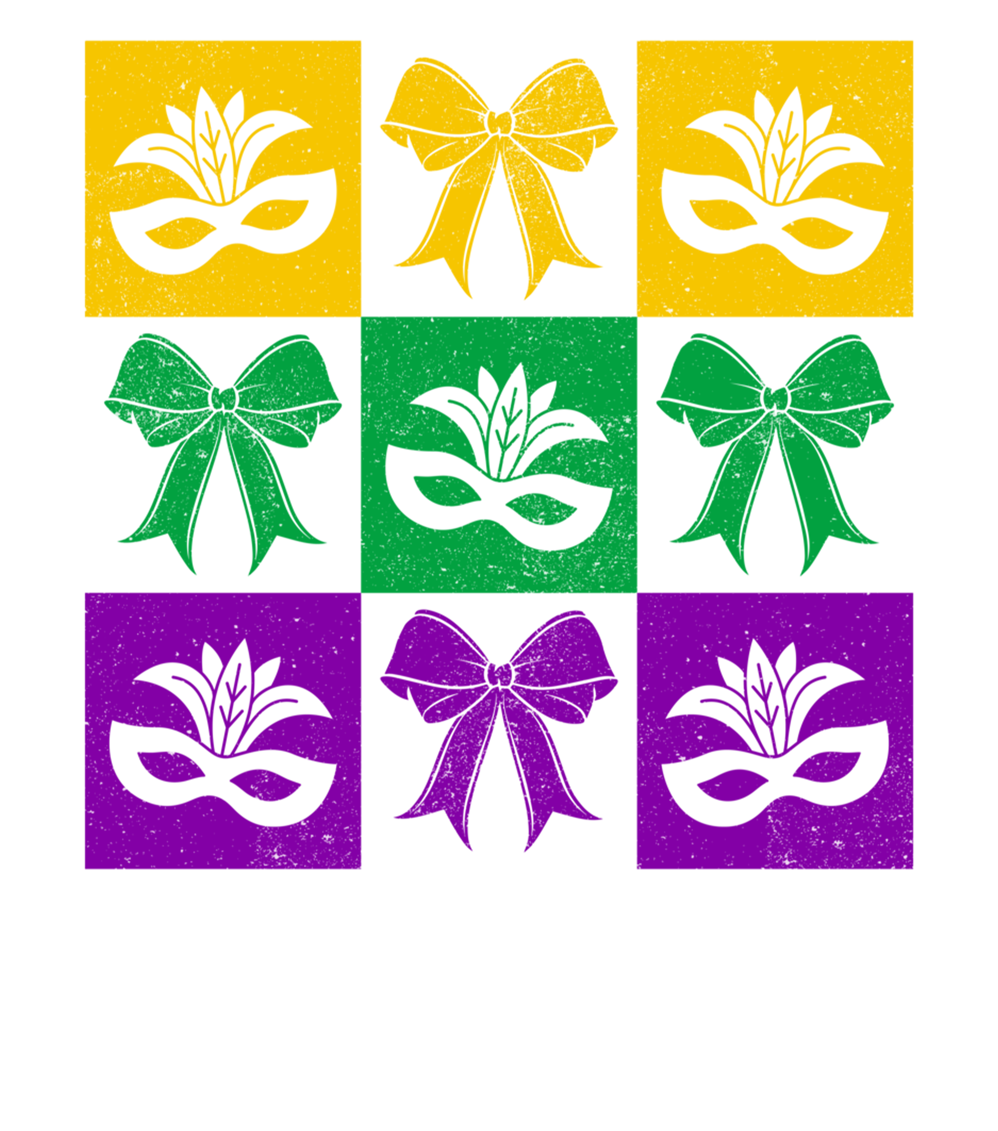 Mardi Gras 853 - Merch Mardi Gras Mask Bow Carnival Festive Grid Pattern Sweatshirt