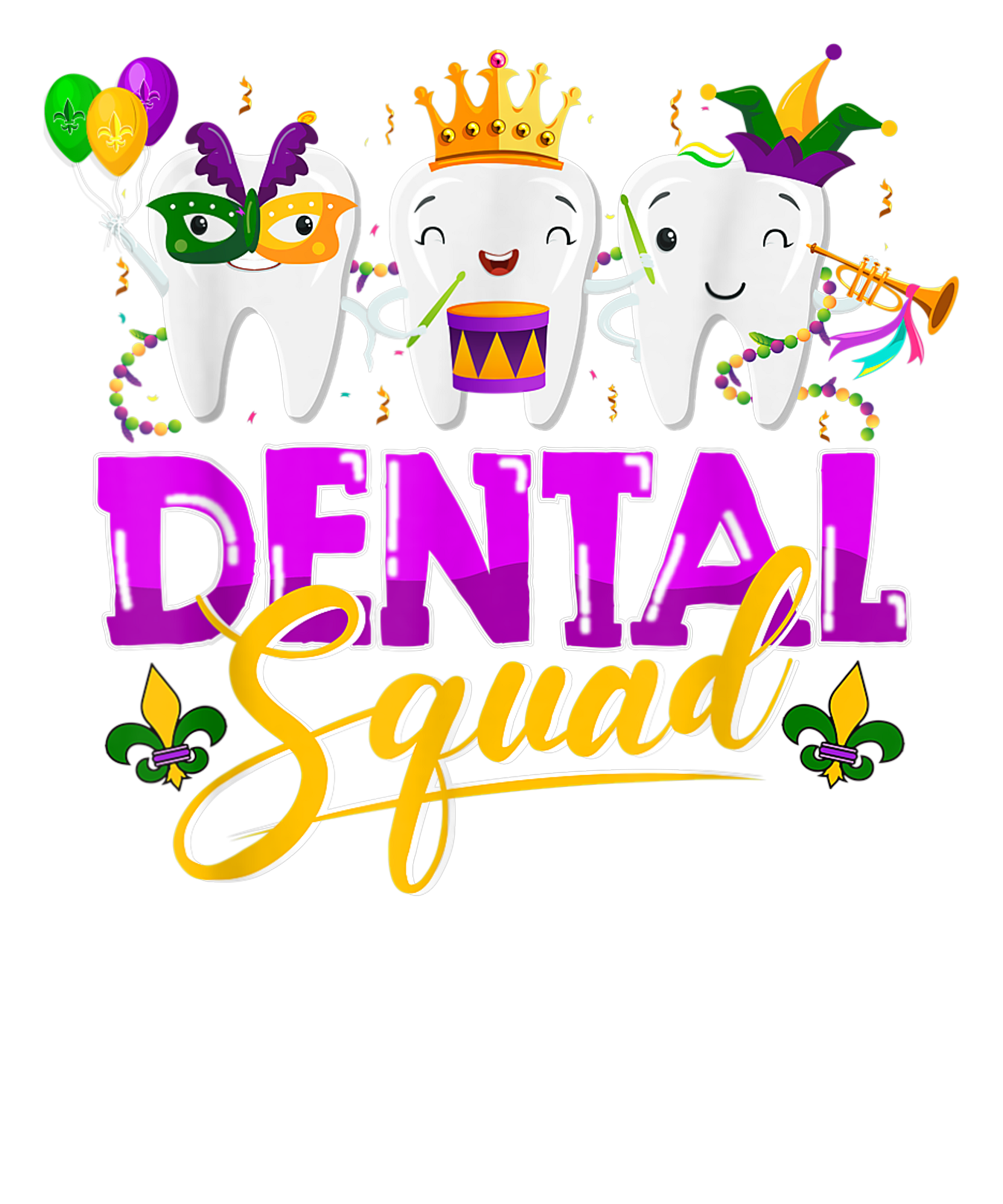 Mardi Gras 363 - Dental Squad Jester Mask Teeth Dentist Mardi Gras Carnival