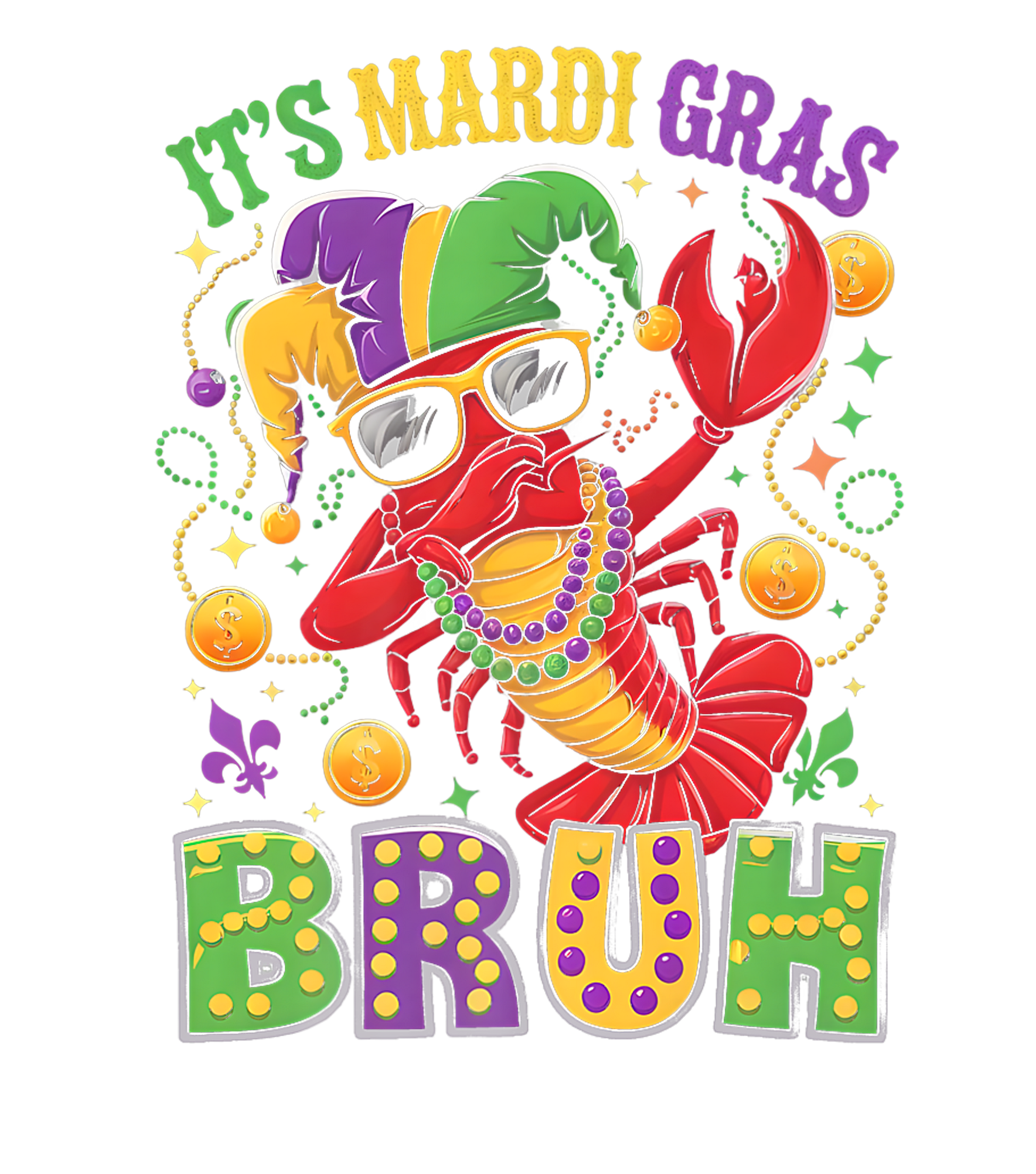 Mardi Gras 842 - Merch It S Mardi Gras Bruh Dabbing Crawfish Carnival Kid Toddlers Premium T Shirt
