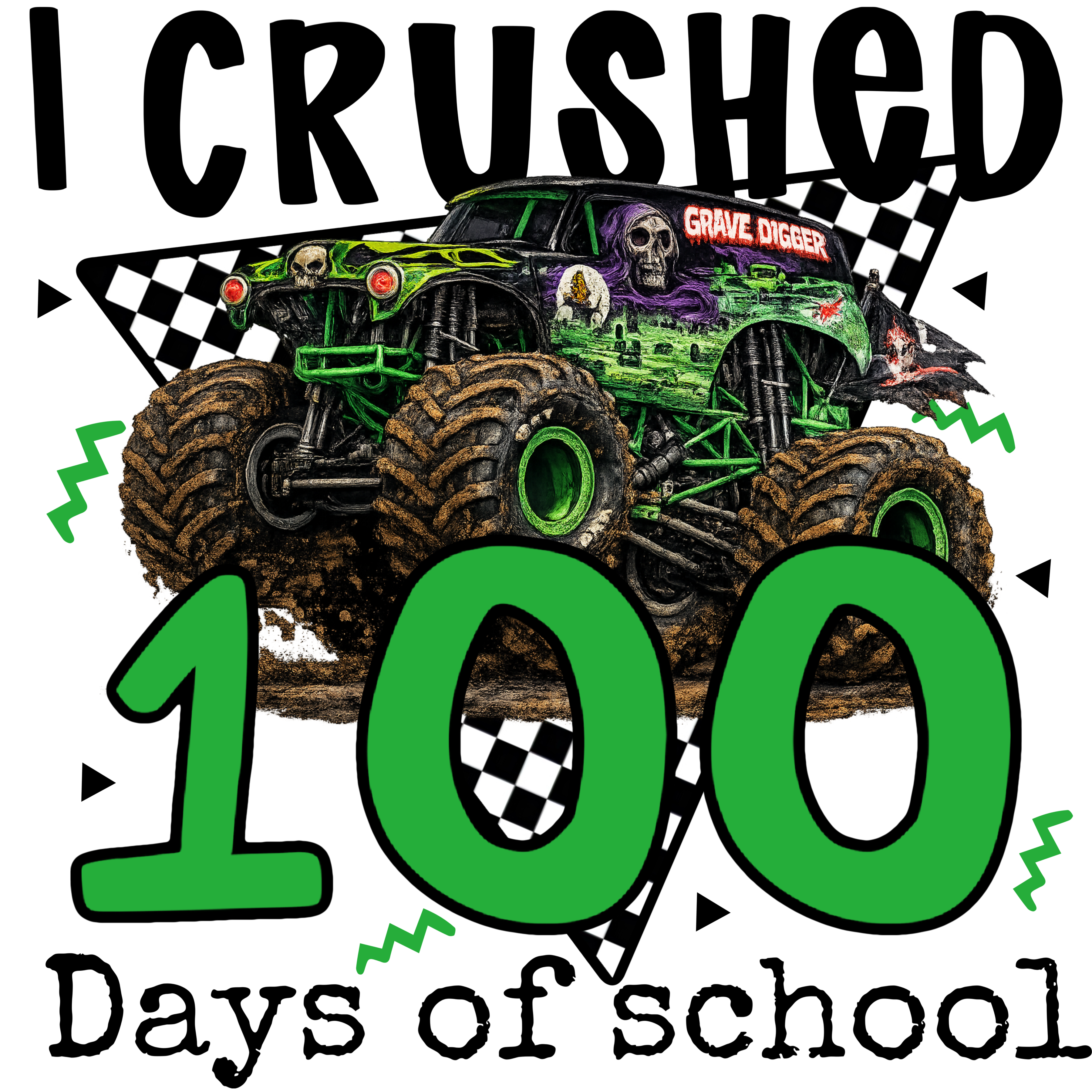 Randomness 794 - Green Gravedigger Monster Truck School