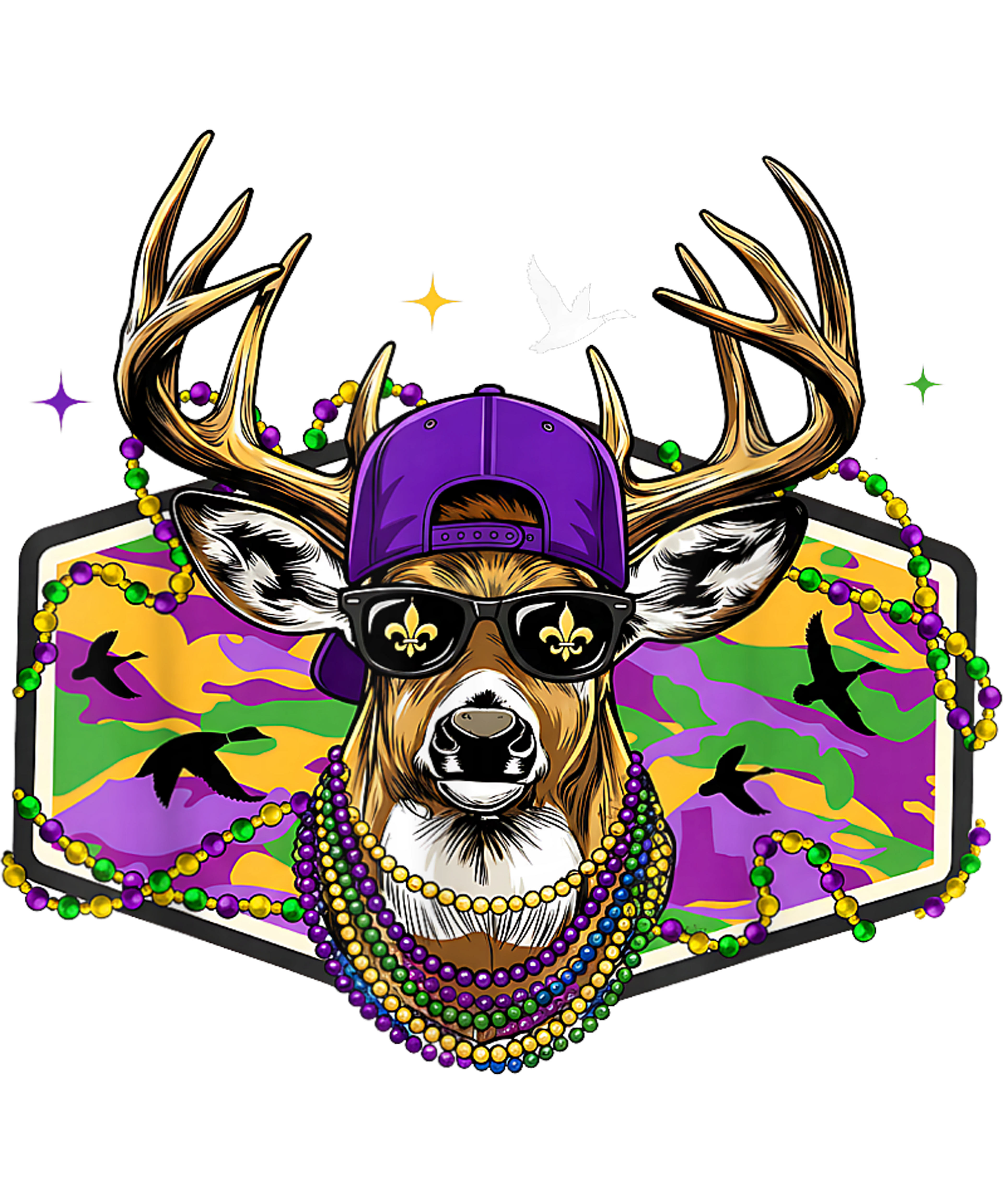 Mardi Gras 412 - Funny Mardi Gras Deer Hunting Boys Men Fat Tuesday Carnival T Shirt