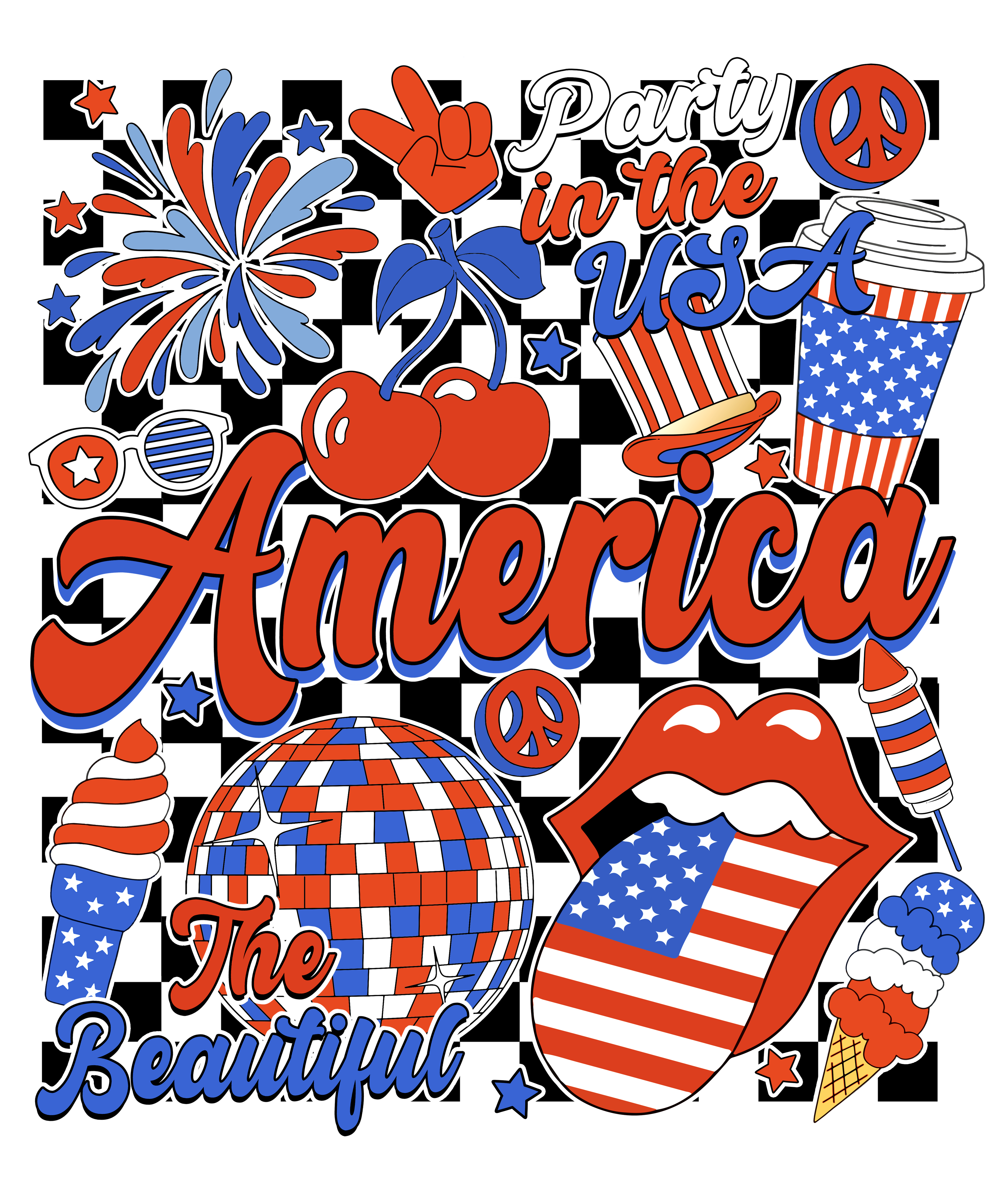 4th of July 490 - Or 29052025 Vtn Retro America 4th Of July Party In The Usa Back Ver 2