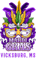 Mardi Gras 644 - Mardi Gras Parade Vicksburg Mississippi Mask Feathers T Shirt
