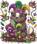 Mardi Gras 460 - Honey Badger Ratel Mardi Gras Fat Tuesday Party Men Women Sweatshirt (1)