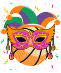 Mardi Gras 291 - Basketball Mardi Gras Jester Hat Costume Carnival Women Men Sweatshirt