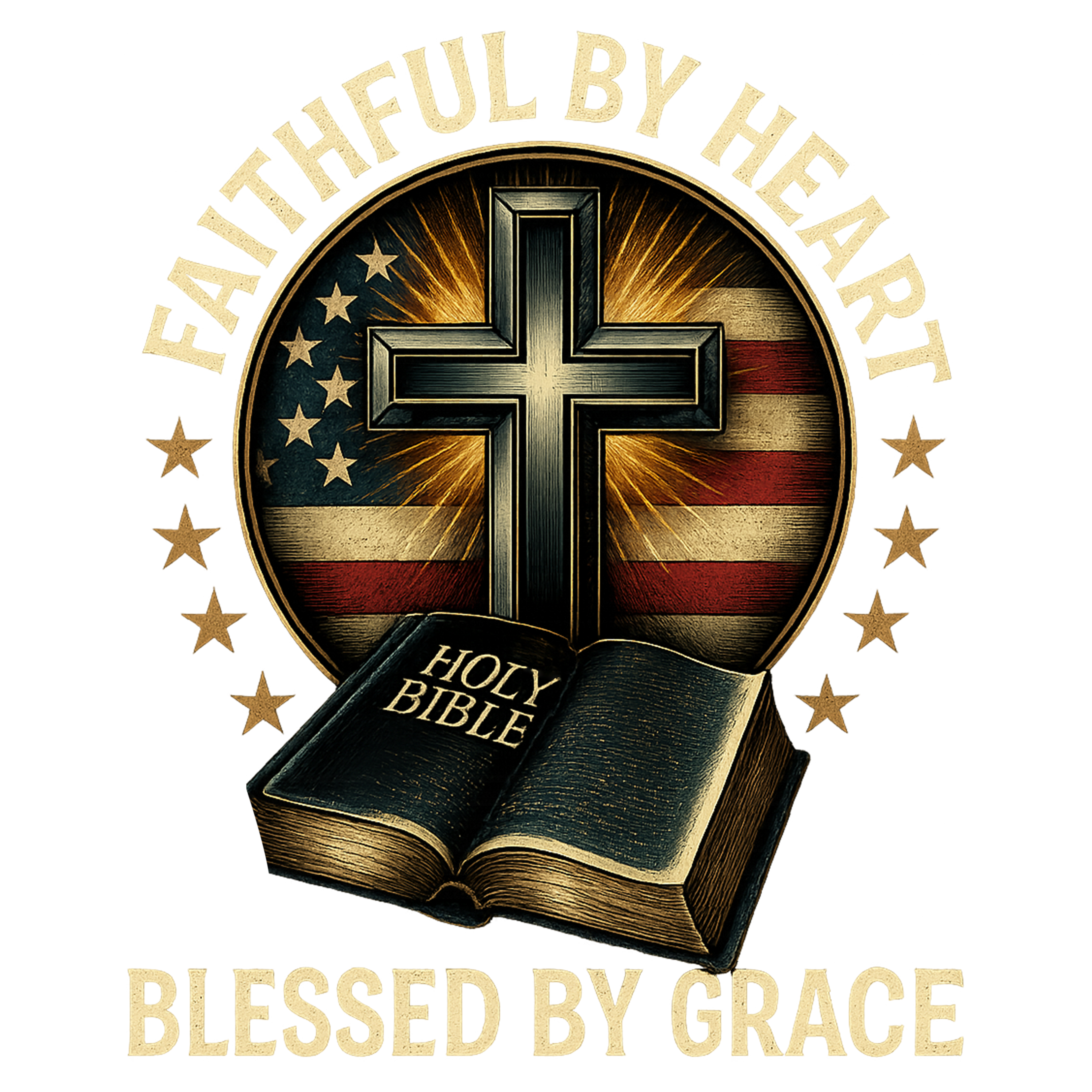 Christian 169 - Faithful By Heart Holy Bible Blessed By Grace
