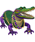 Mardi Gras 557 - Mardi Gras Alligator Wearing Beads Party Parade Sweatshirt