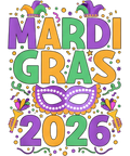 Mardi Gras 443 - Happy Mardi Gras 2026 Costume New Orleans Matching Men Women Sweatshirt