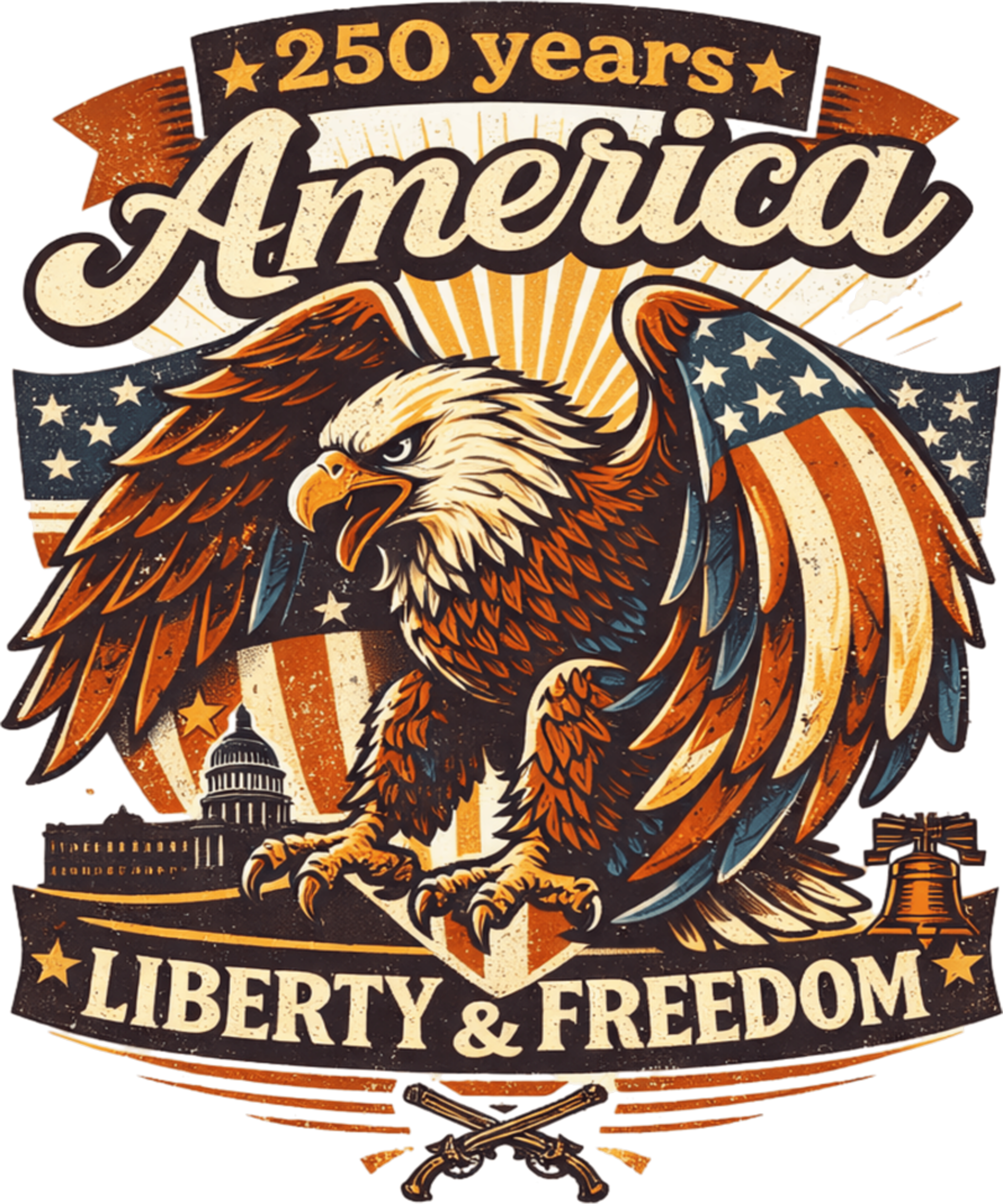 4th of July 62 - 250th Anniversary Usa Land Of The Free   American Freedom Sweatshirt