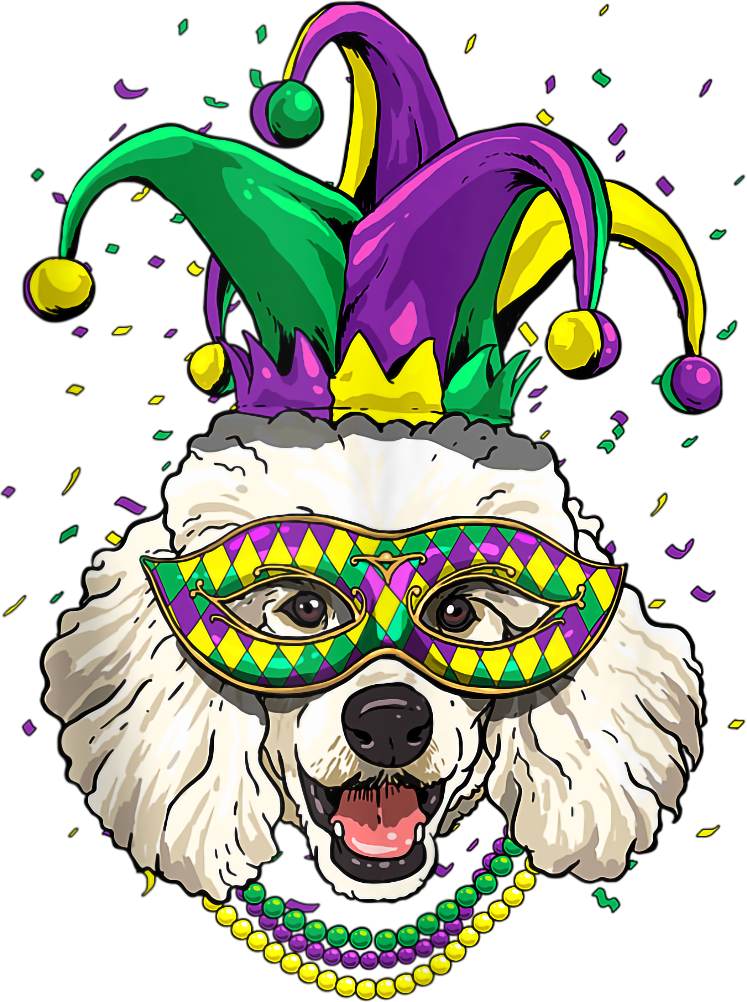 Mardi Gras 994 - Poodle Dog Lover Cute Mardi Gras Carnival Jester Tank Top